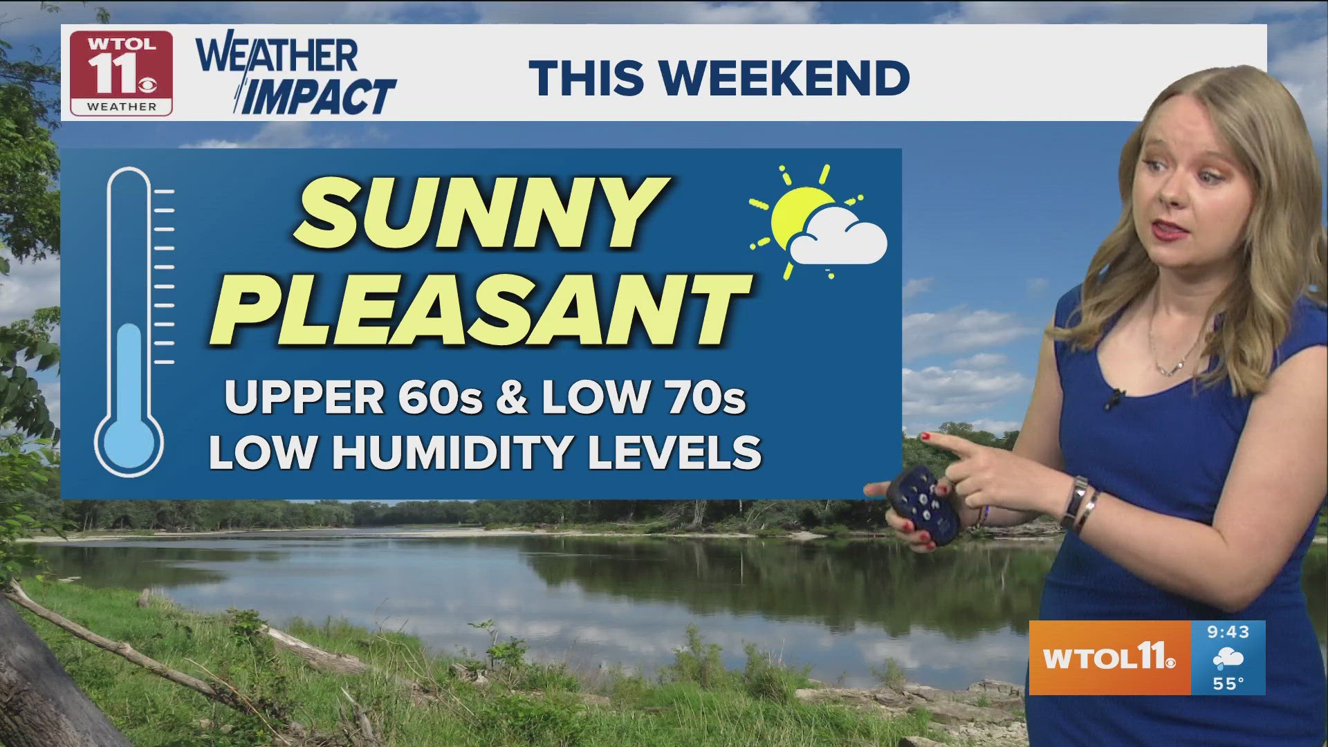 Highs on Saturday will be in the upper 60s with a mixture of sunshine and clouds. 