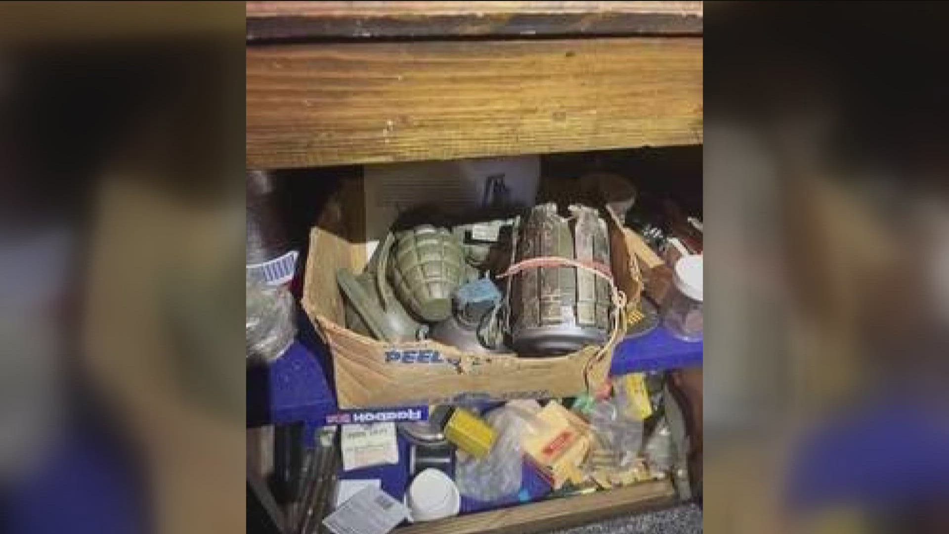 Tiffin police say the items were found after the grandson of a deceased resident called authorities after finding the items.