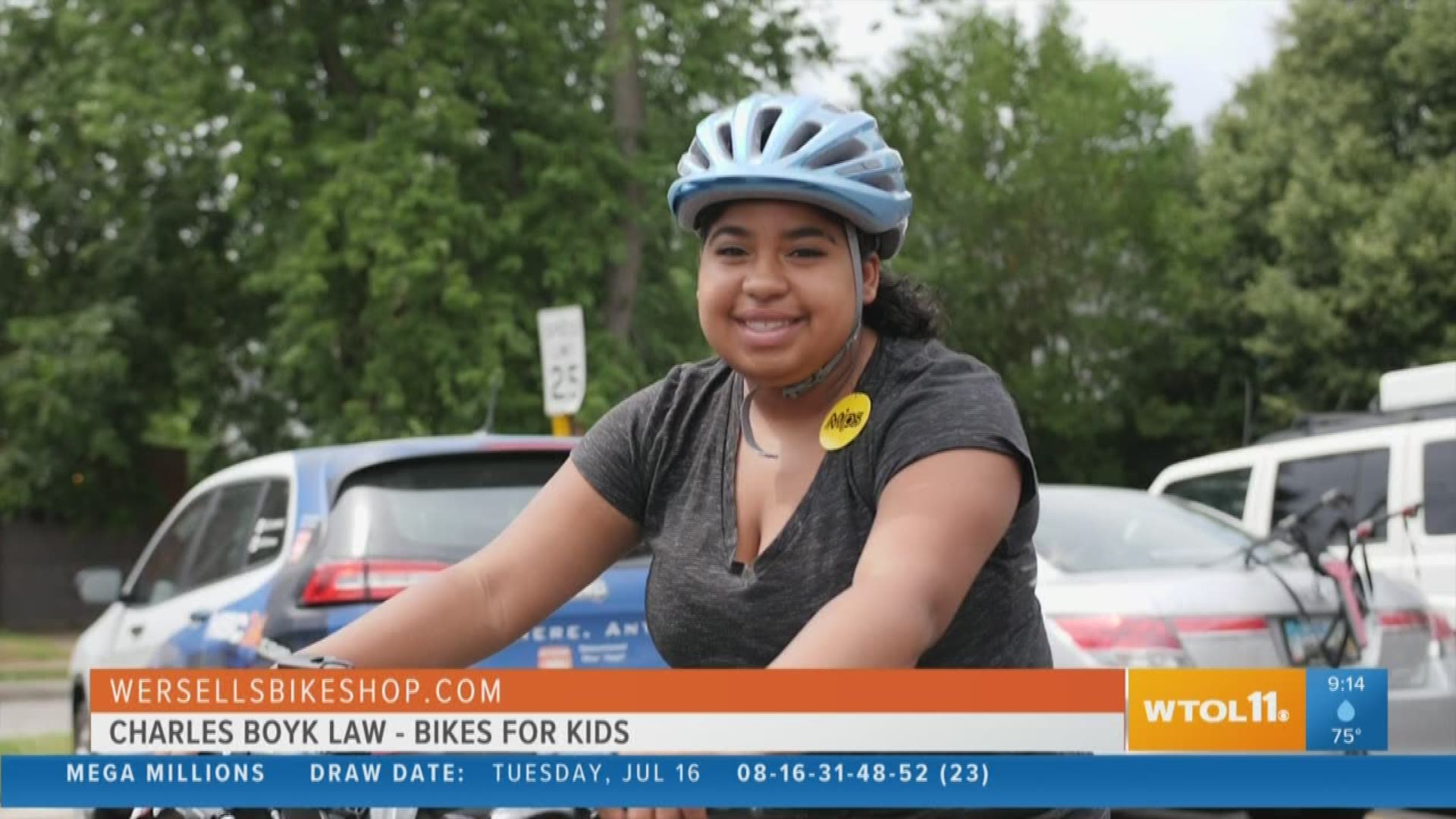 Kristen Johnson of Charles Boyk Law Offices talks about this week's Bikes for Kids winner!