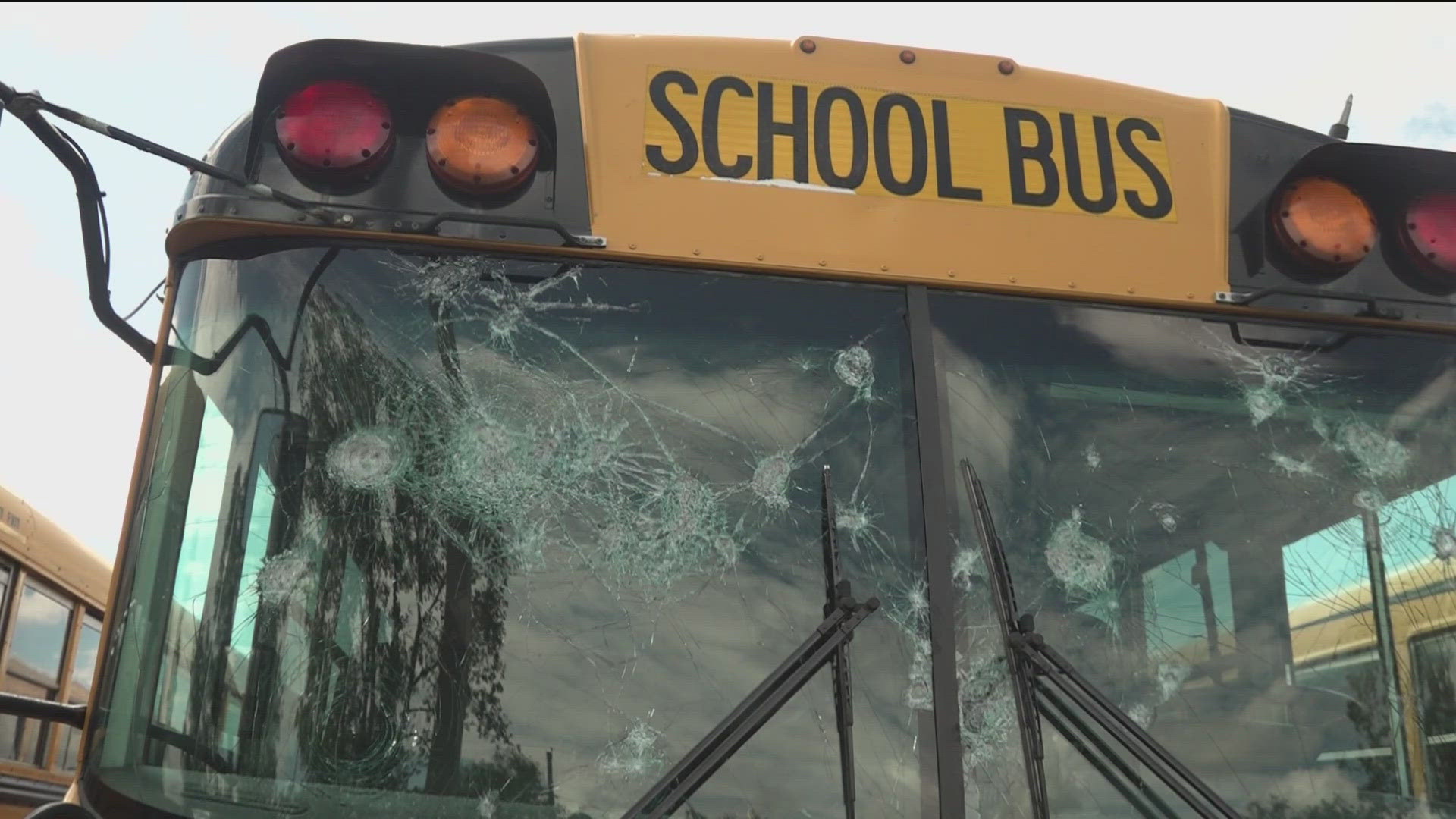 A total of nine buses were vandalized by the individuals, who shattered windows with rocks and projectiles, resulting in thousands of dollars in damage.