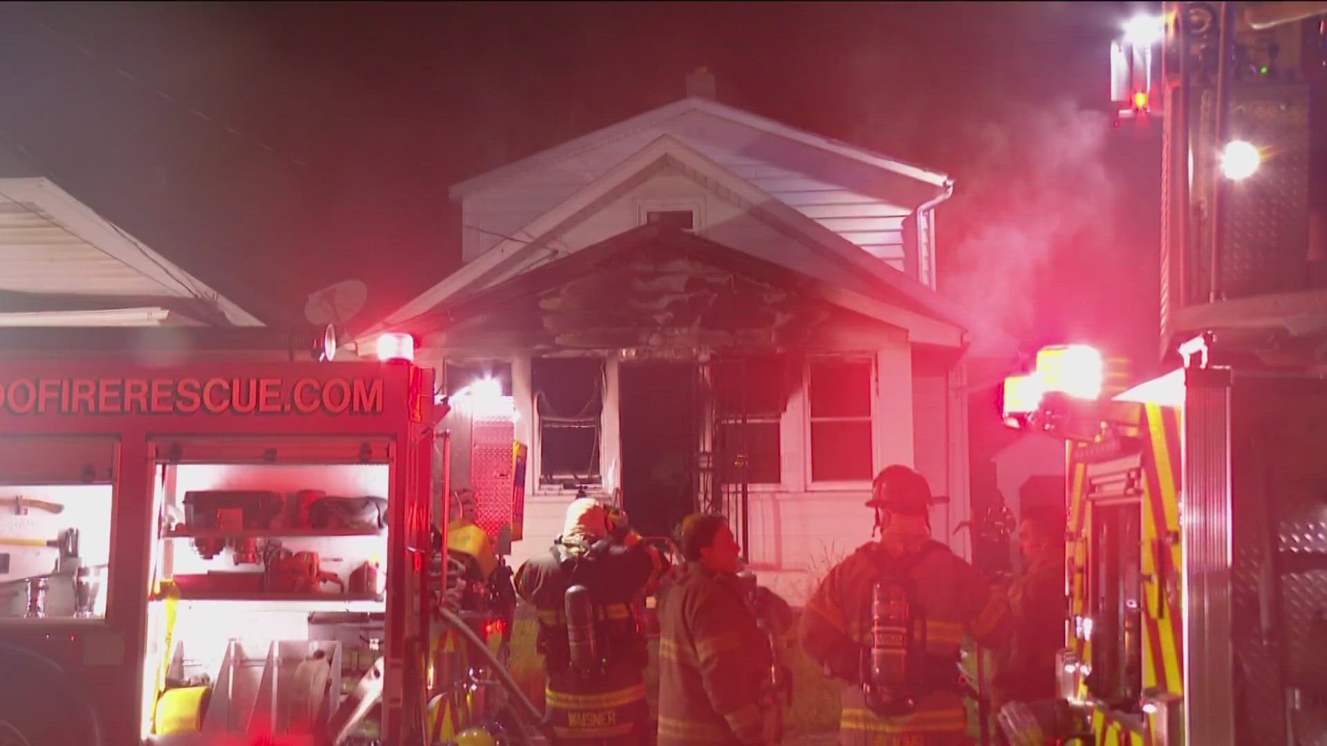 Officials tell WTOL 11 a mother and daughter escaped out of the burning home and were transported to the hospital for injuries and smoke inhalation.