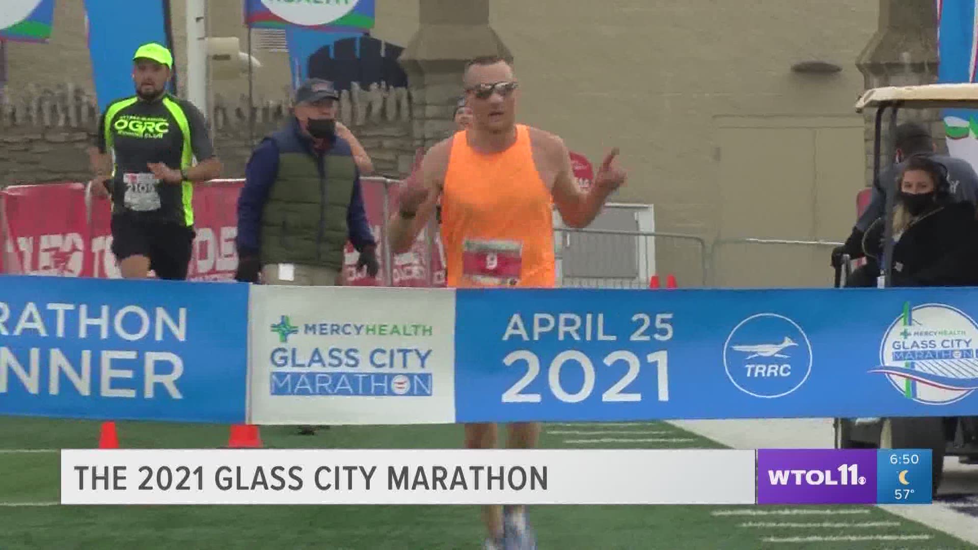 Ryan Corby won the marathon in a time of 2:21:46.85. Grace McCarron was the first female finisher with a time of 2:46:24.