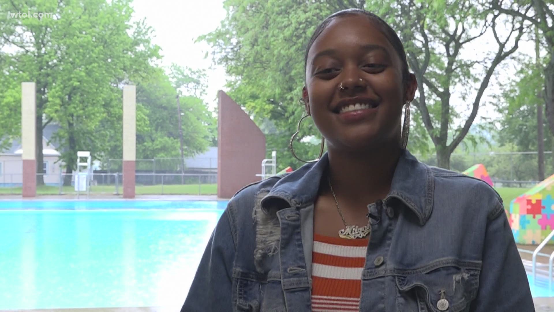 Milyon Campbell says her training and thinking of her sister who also loves to swim helped her instantly spring into action to save the boy in a central Toledo pool.