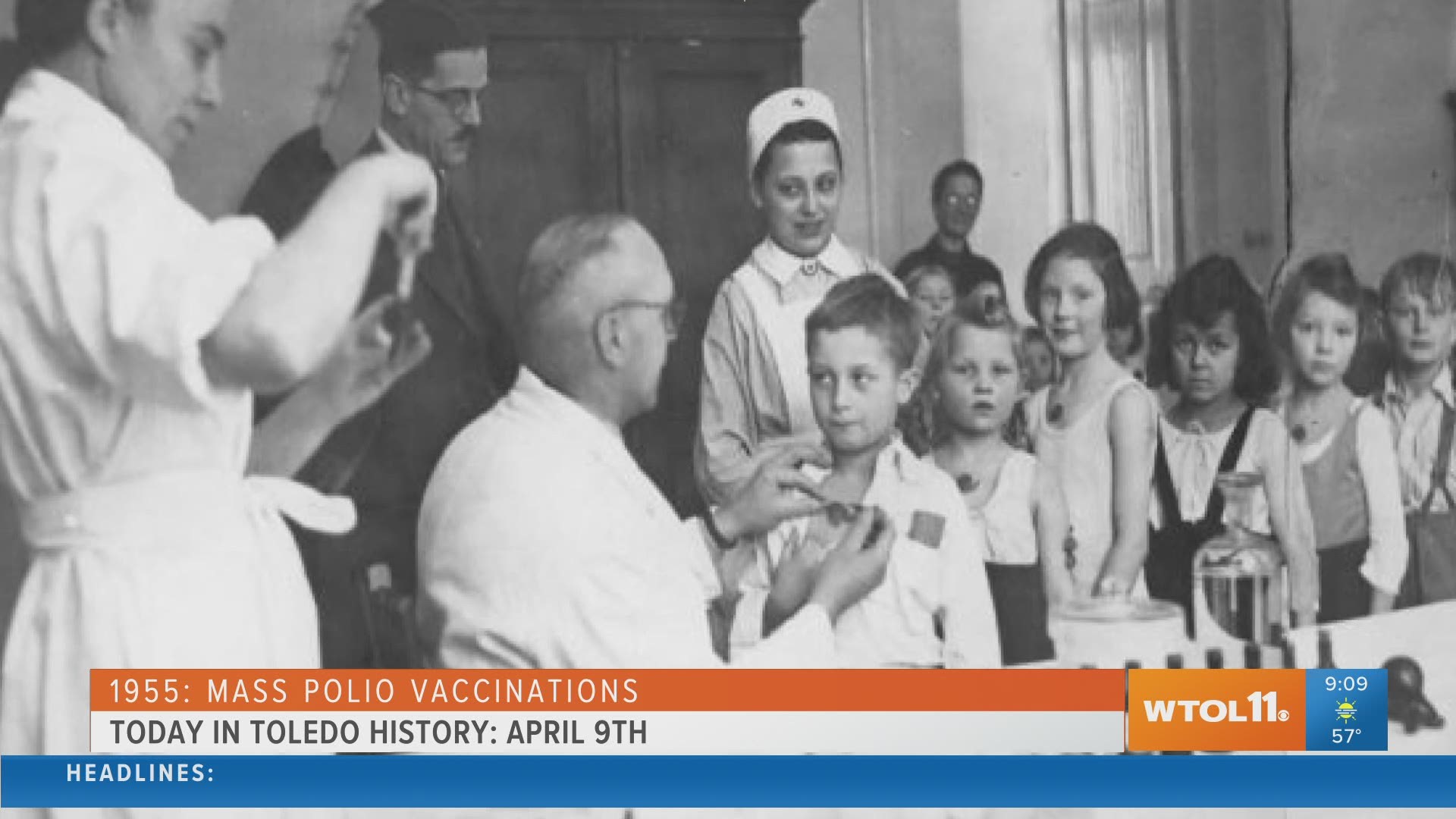 April 5, 1955: Plans were being finalized by the city health department for the delivery and mass vaccination of 14,000 Toledo school children with the polio vaccine