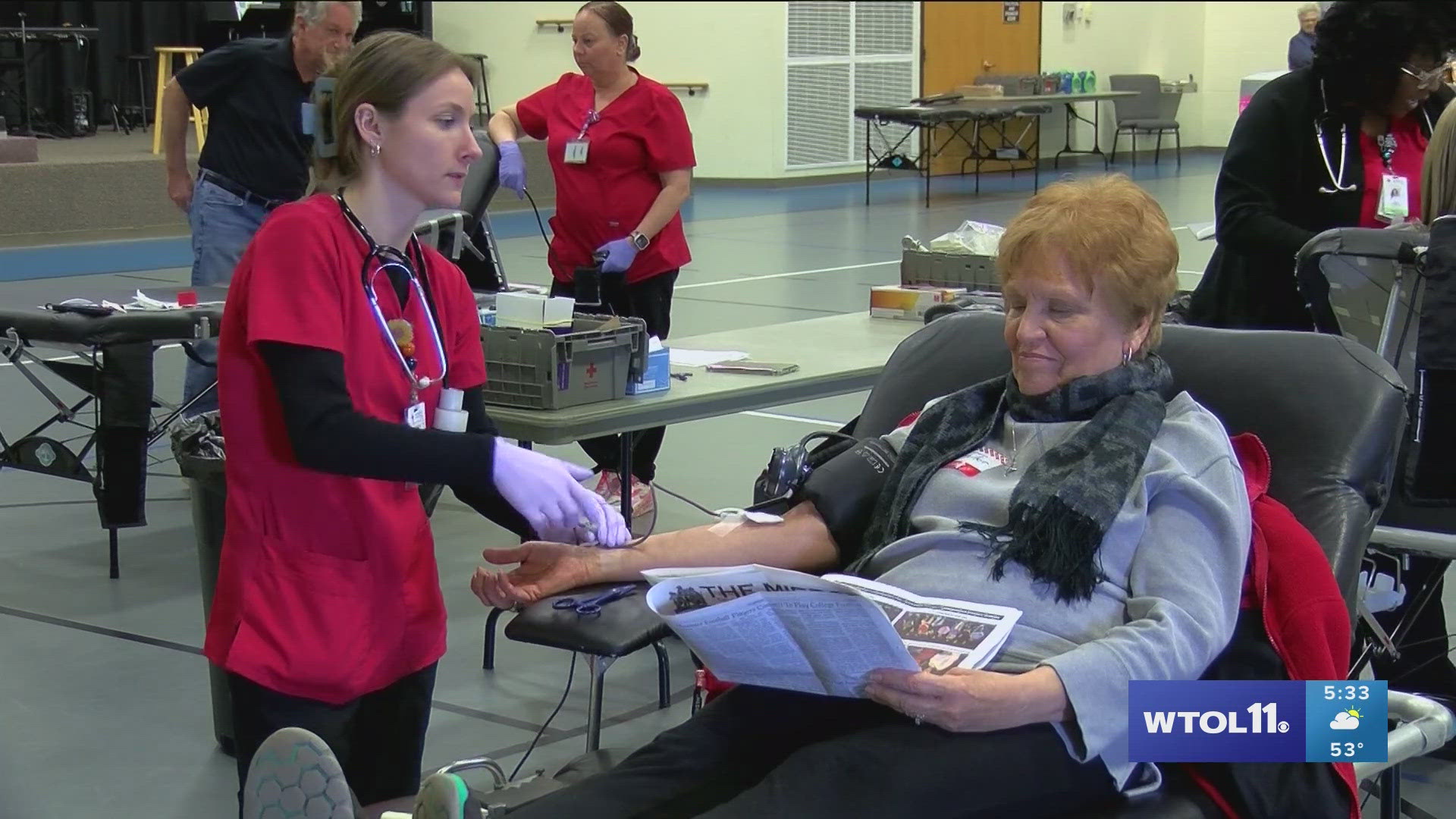 The American Red Cross Northern Ohio Region looks to draw 500 pints of blood each day, where it's then distributed to hospitals in northwest Ohio.