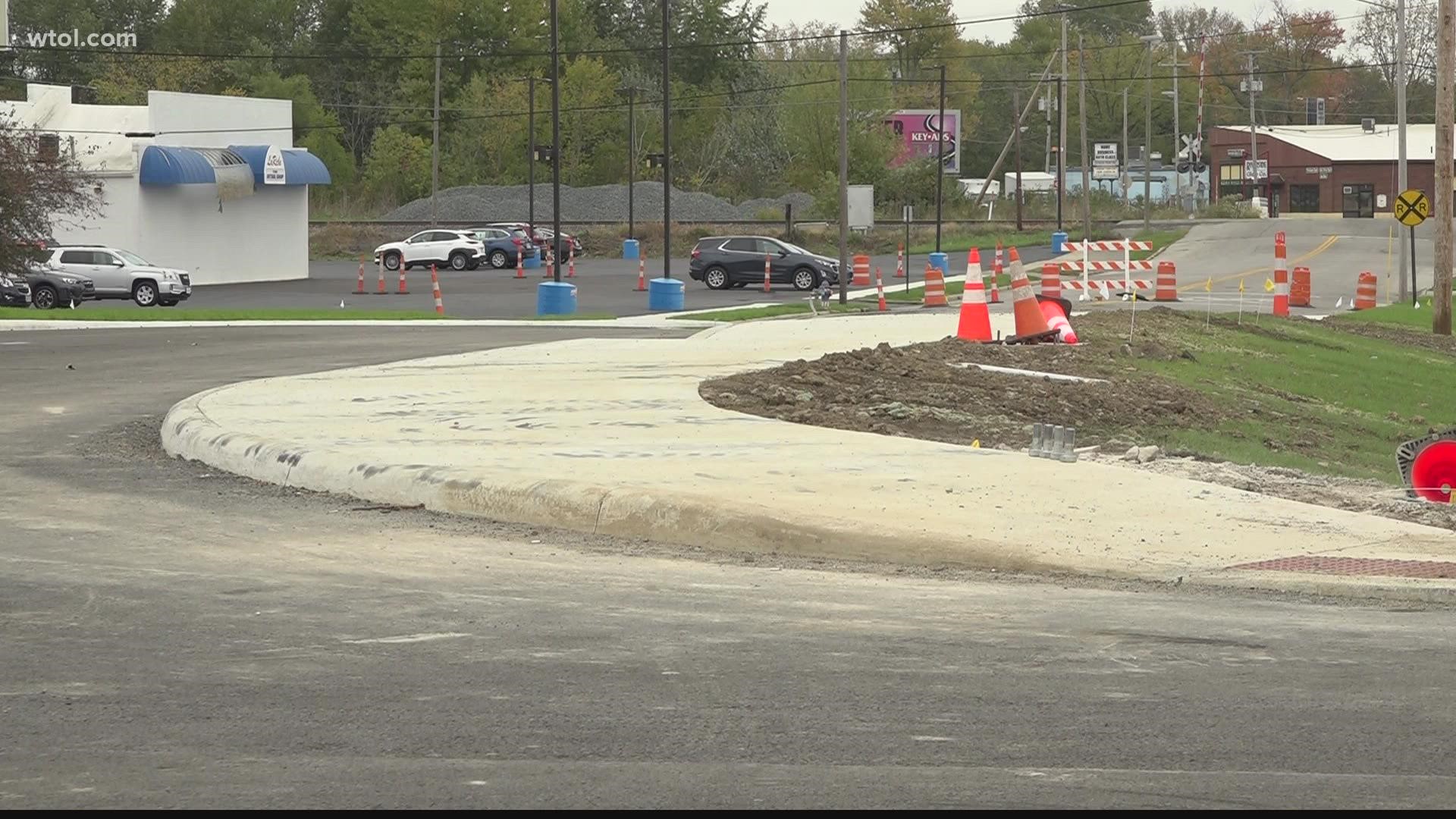 The construction project has raised the roadway by 3 feet so MLK Parkway can remain open during flooding events in Findlay.