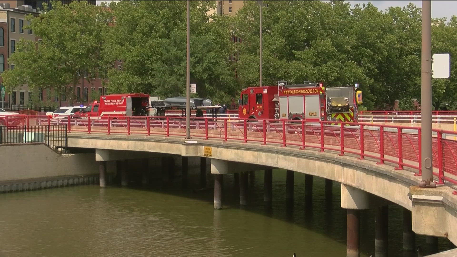 Toledo Fire and Rescue Department crews responded to a call there was a body upriver from Promenade Park.