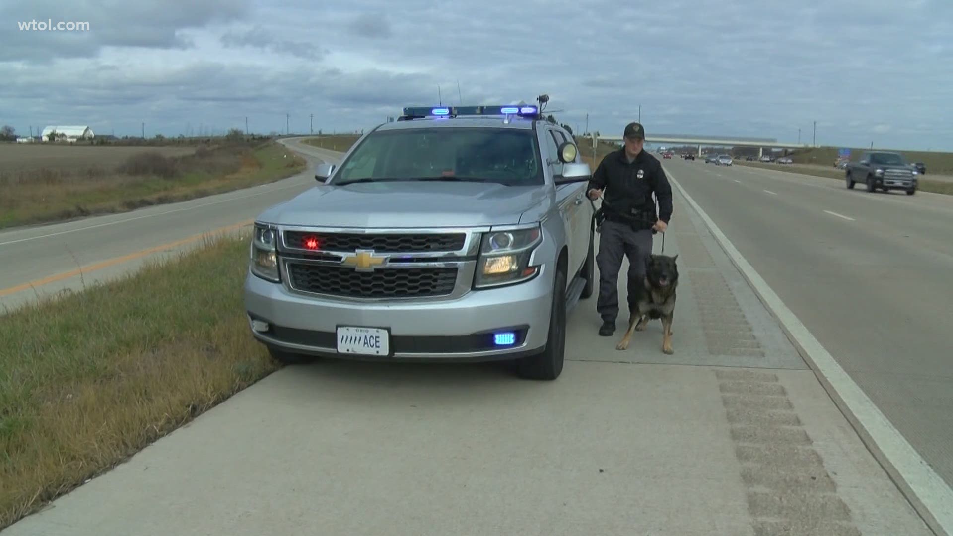 Officers with the Ohio State Highway Patrol explain the role that K9 officers play, with a knowing nose to find criminal activity otherwise undetected by humans.