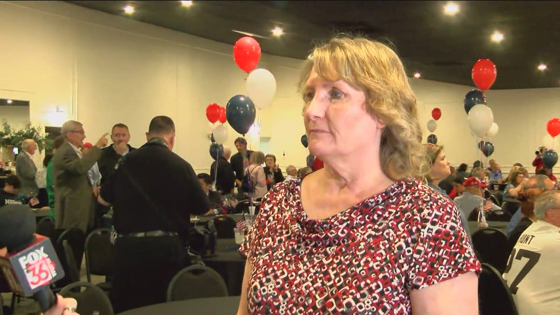 Megan Hartnett chats with Lucas County GOP during a watch party. Here's what they had to say.