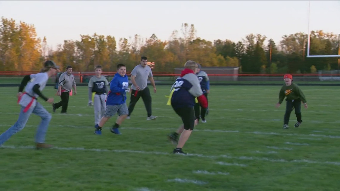 Wood County Special Olympics take on fire department in flag football