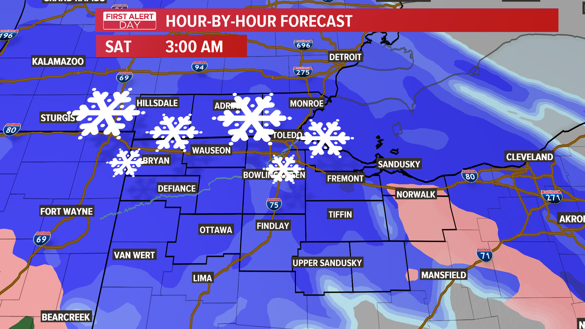 Heavy snow will move in overnight, mixing with icing conditions by daybreak.