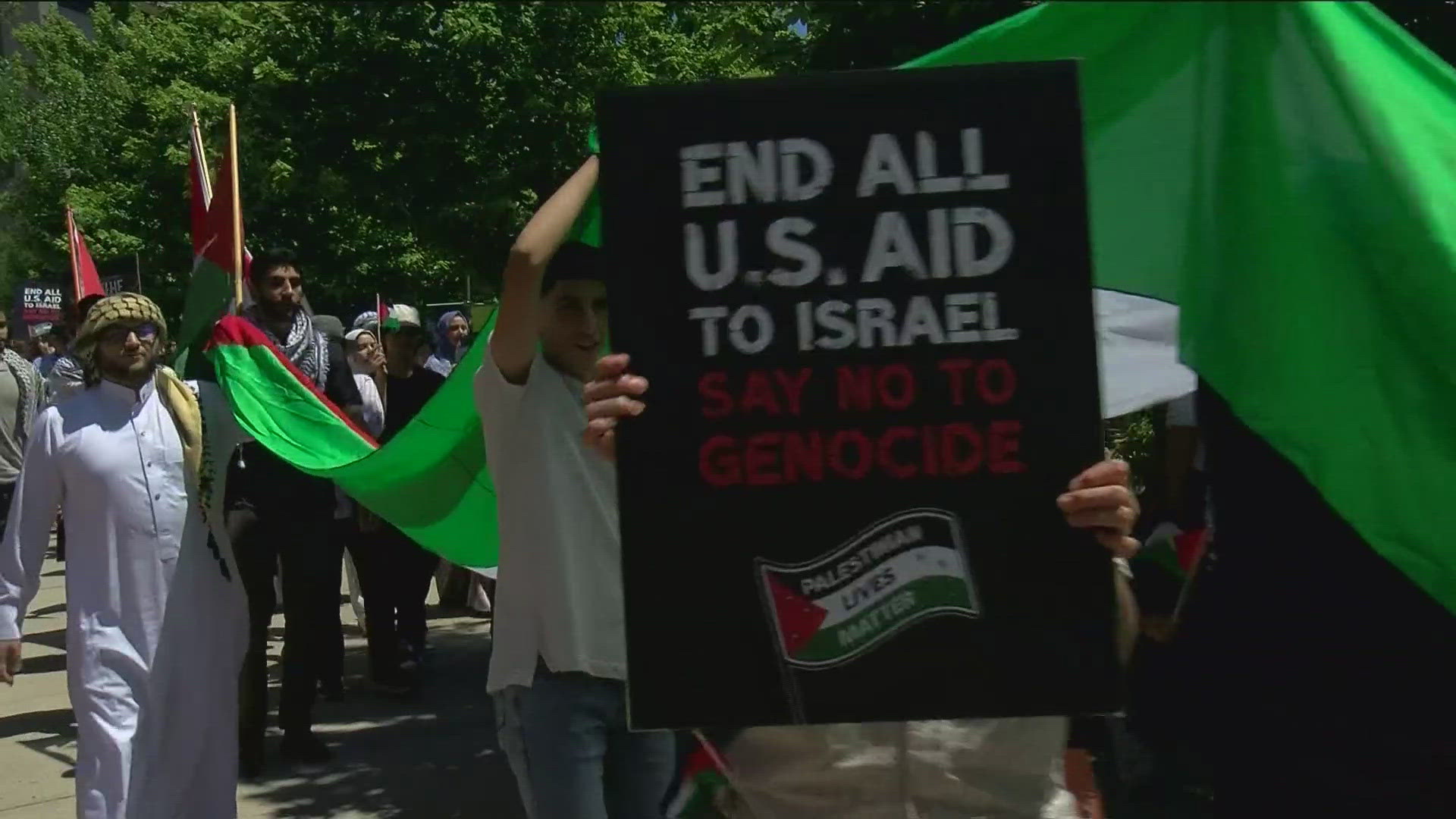 The ‘No Celebration Under Occupation’ march in Toledo on Sunday aimed to remind people of the suffering happening in Gaza on one of Islam’s most important holidays.