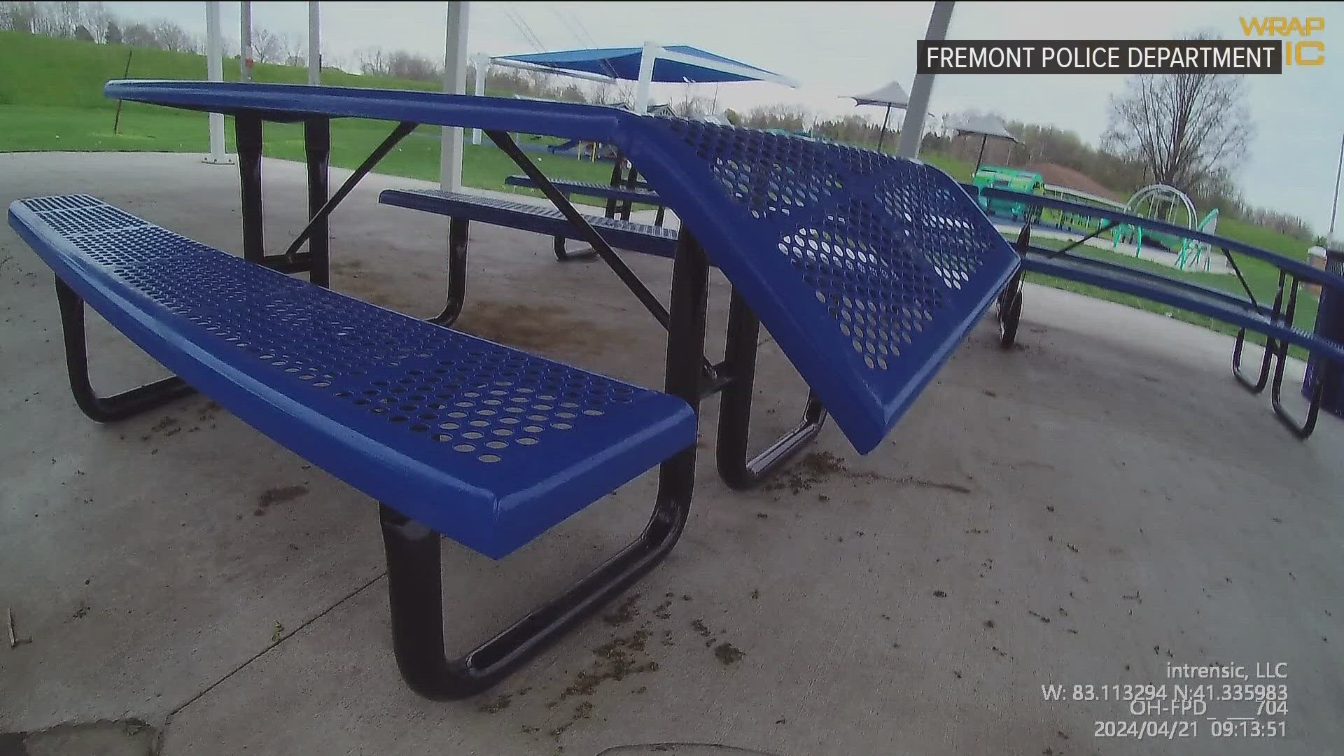 The damaged tables could cost the city up to $5,000, according to Police Chief Derek Wensinger.