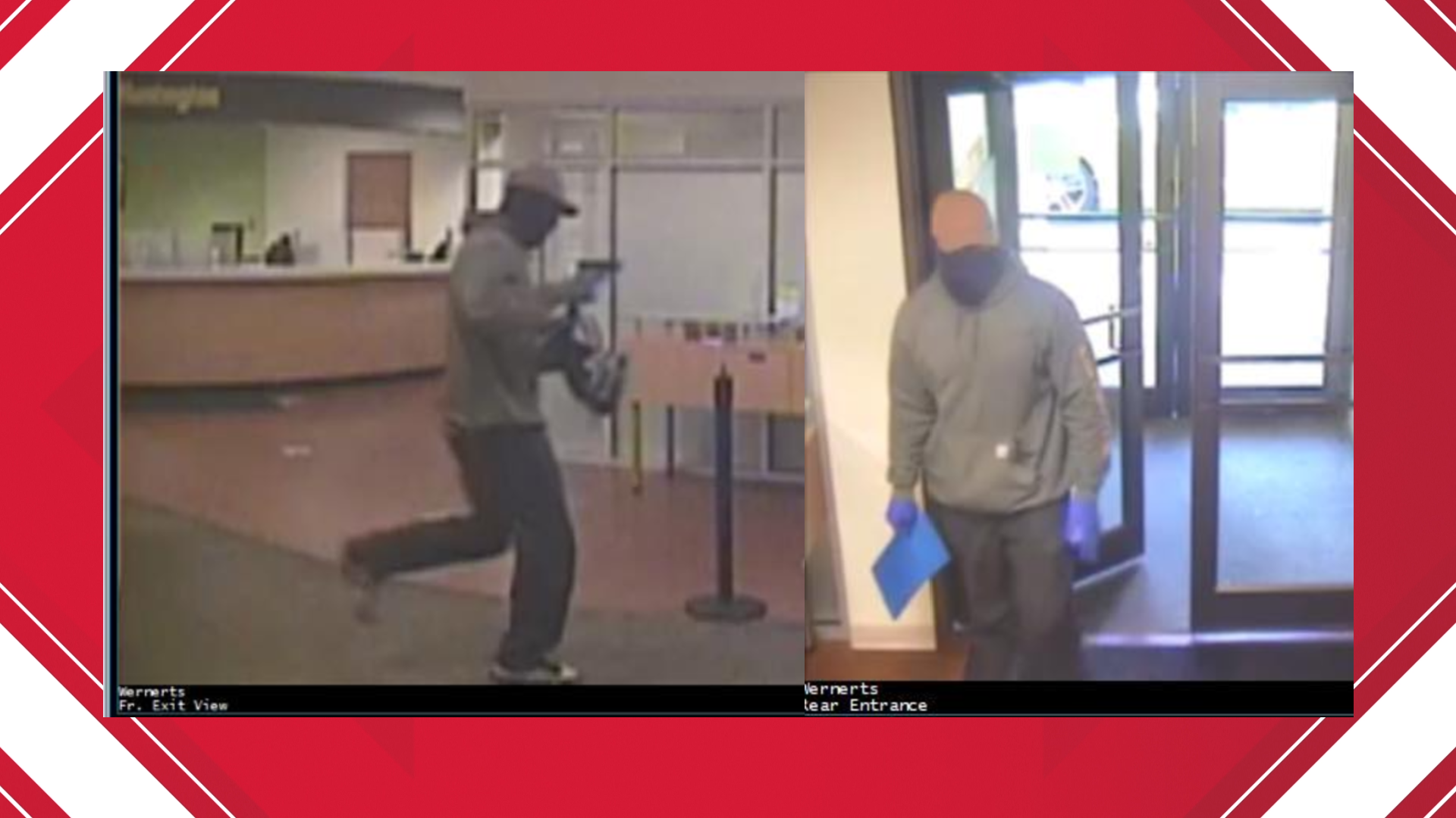 According to Toledo Police, the suspect entered the bank around 4:42 p.m. and demanded cash. He had a black semi-automatic handgun.