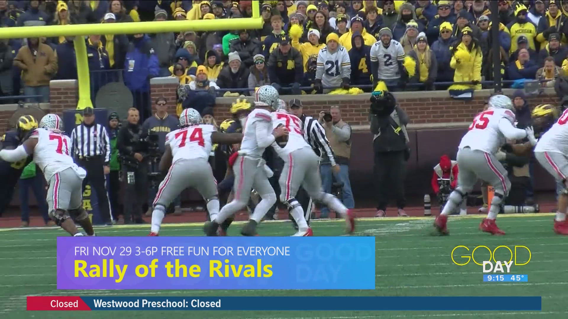 St John's Jesuit High School alum Jack Mewhort, and former long snapper for the Wolverines and another St John alum Jeremy Miller talk the rivalry game. 