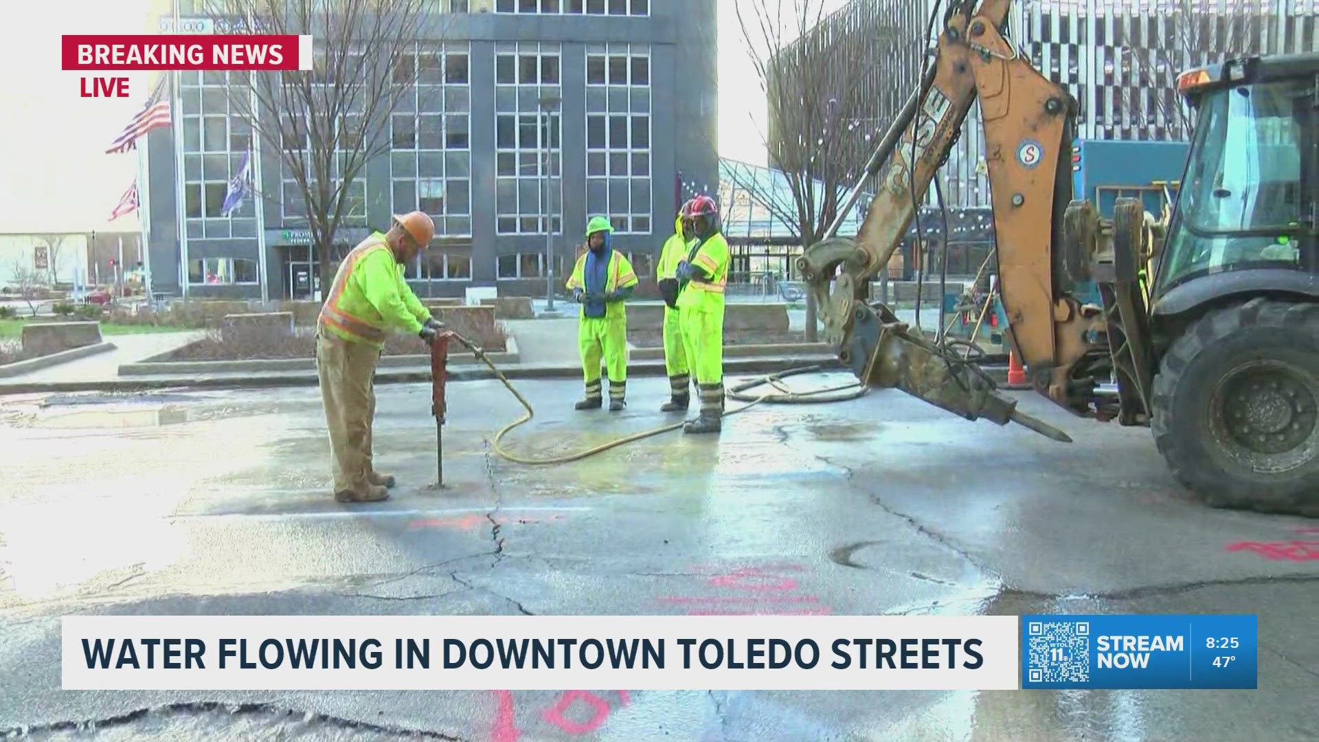 City crews respond to water main break flooding downtown streets | wtol.com