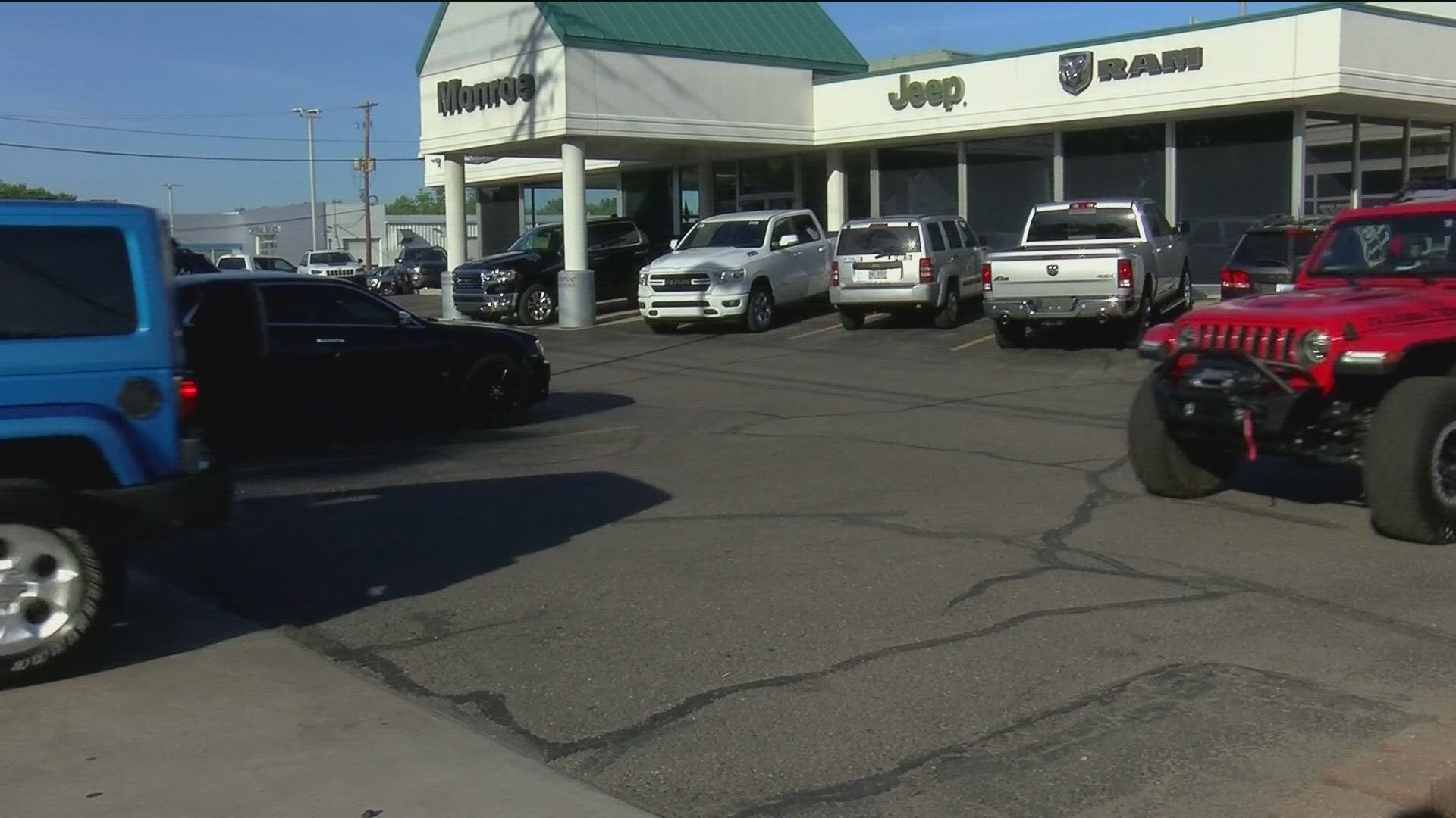 The Monroe Dodge Chrysler Jeep RAM Superstore's owner says the dealership has had a rough year in sales, and layoffs at the Toledo plant may only make it worse.