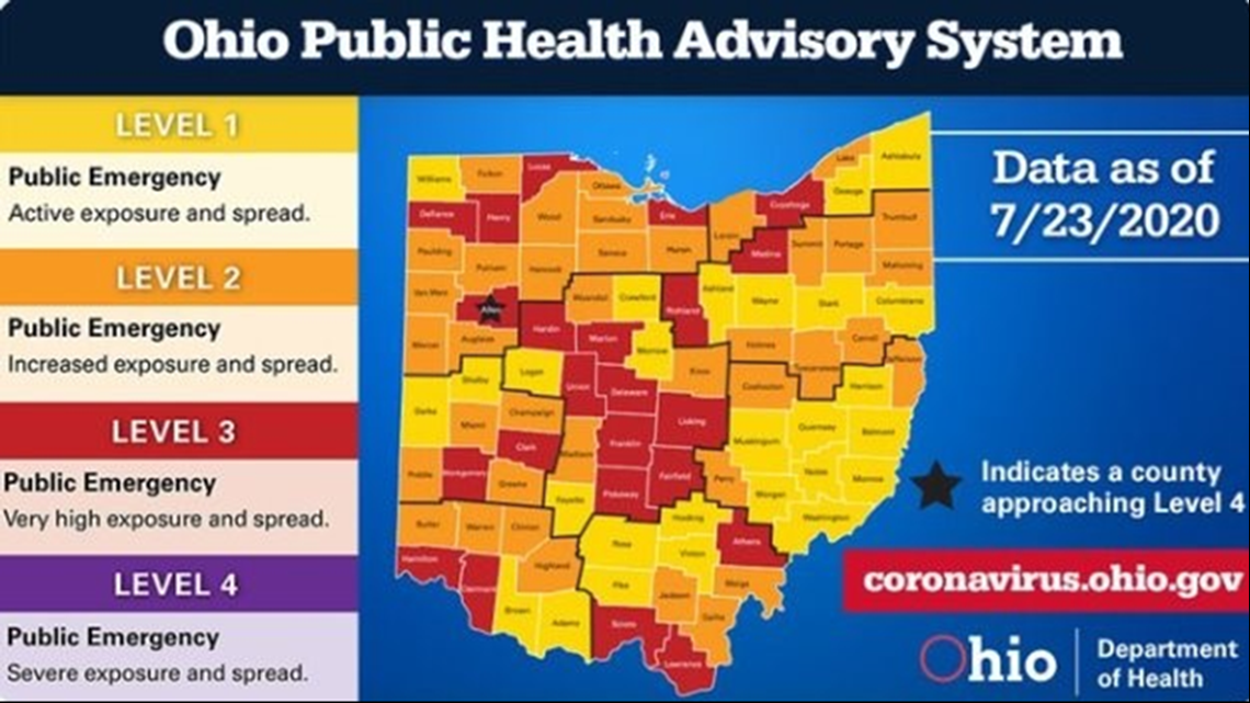 Ohio Education Association advises that schools in counties at COVID19