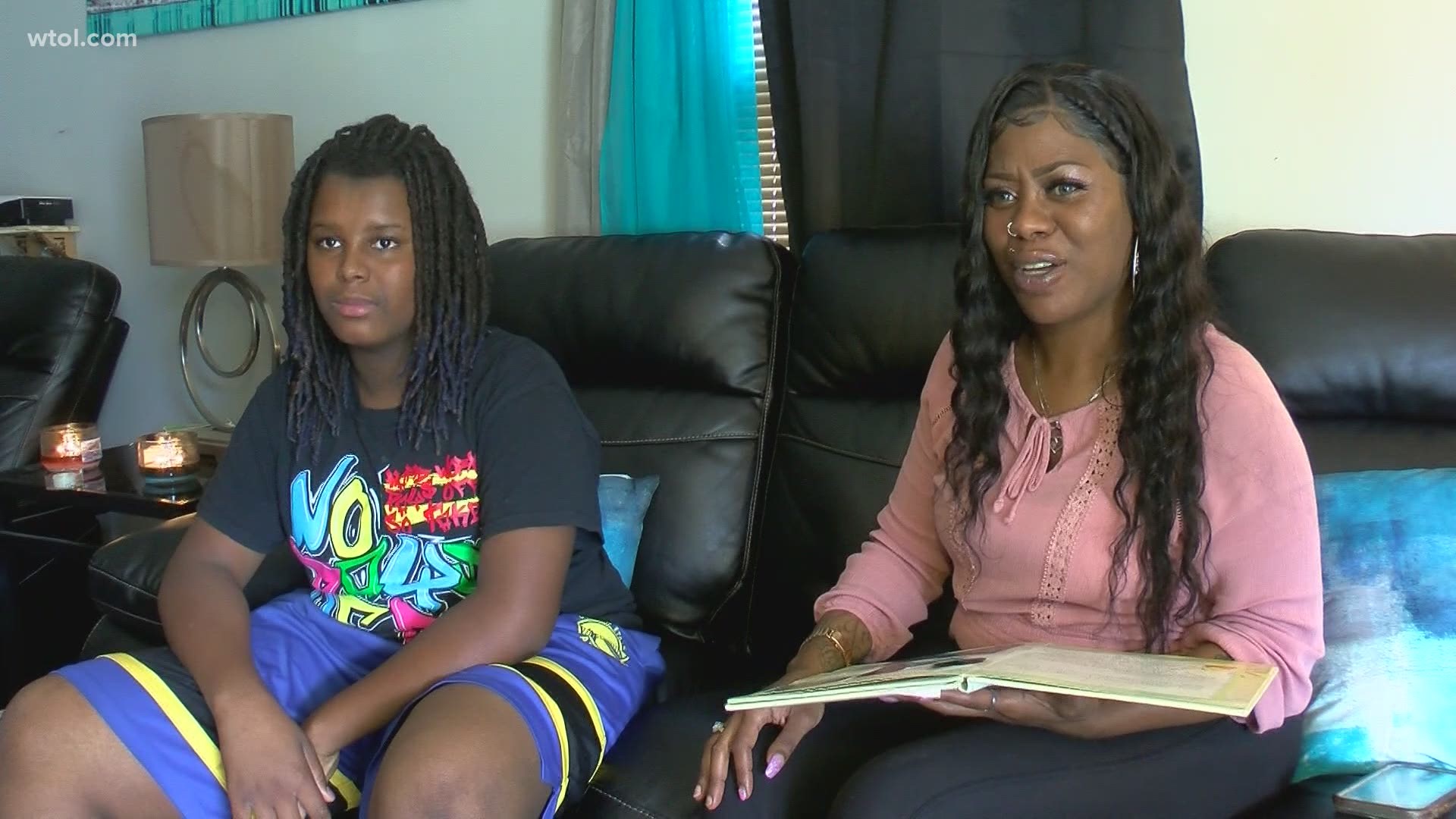 LaCoya Crape and her 14-year-old son moved from Battle Creek, Michigan and say they were invited to the party where a dozen people were shot on Sunday.