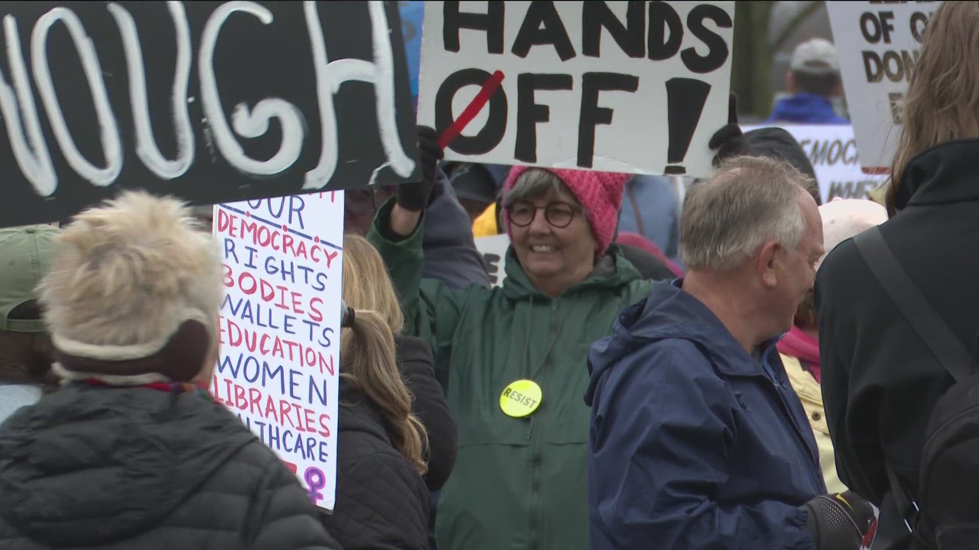 In addition to the Toledo march, "Hands Off!" rallies were also held in several other northwest Ohio cities, including Bowling Green, Wauseon, Findlay and Fostoria. 