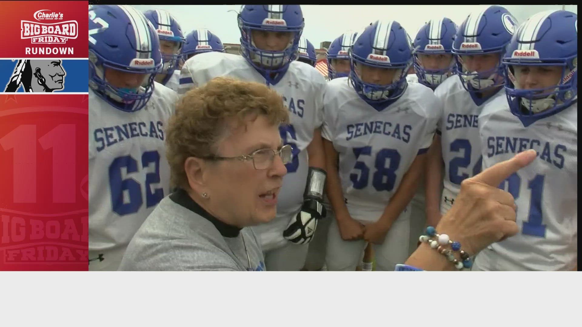 Suzanne Smith, better know as Seneca Sue, has been cheering on the Tiffin Calvert Senecas for more than 40 years.