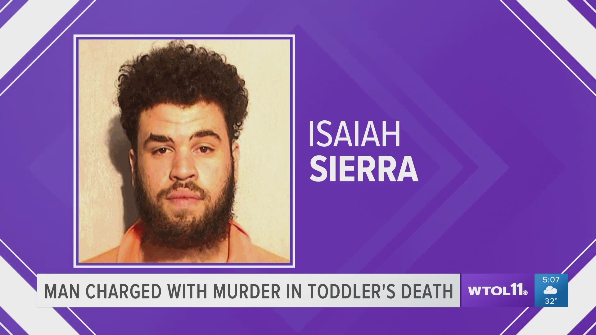 Isaiah Sierra has been arrested and charged with murder after the girl died of injuries reported on Dec. 6. She sustained a fractured skull and detached retinas.