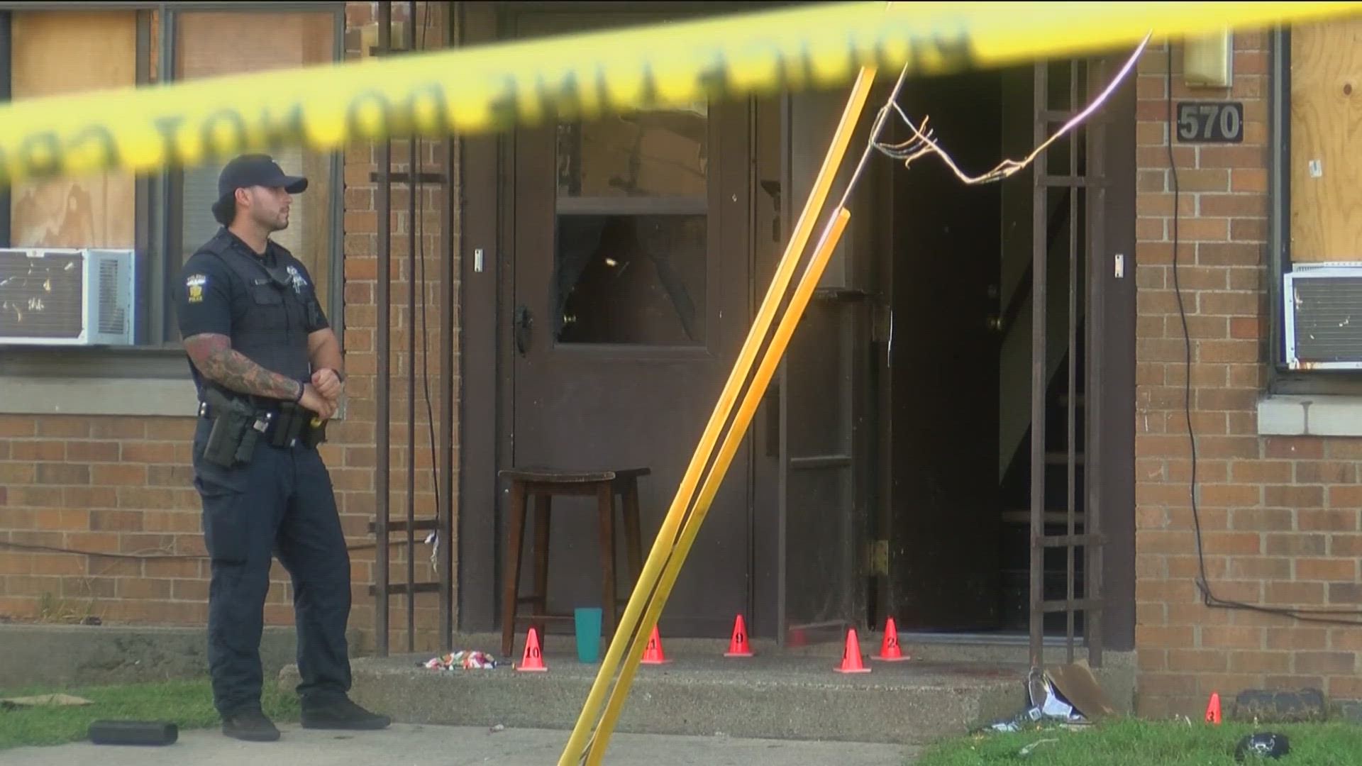 The incident happened around 5:30 p.m. at the east Toledo public housing complex.