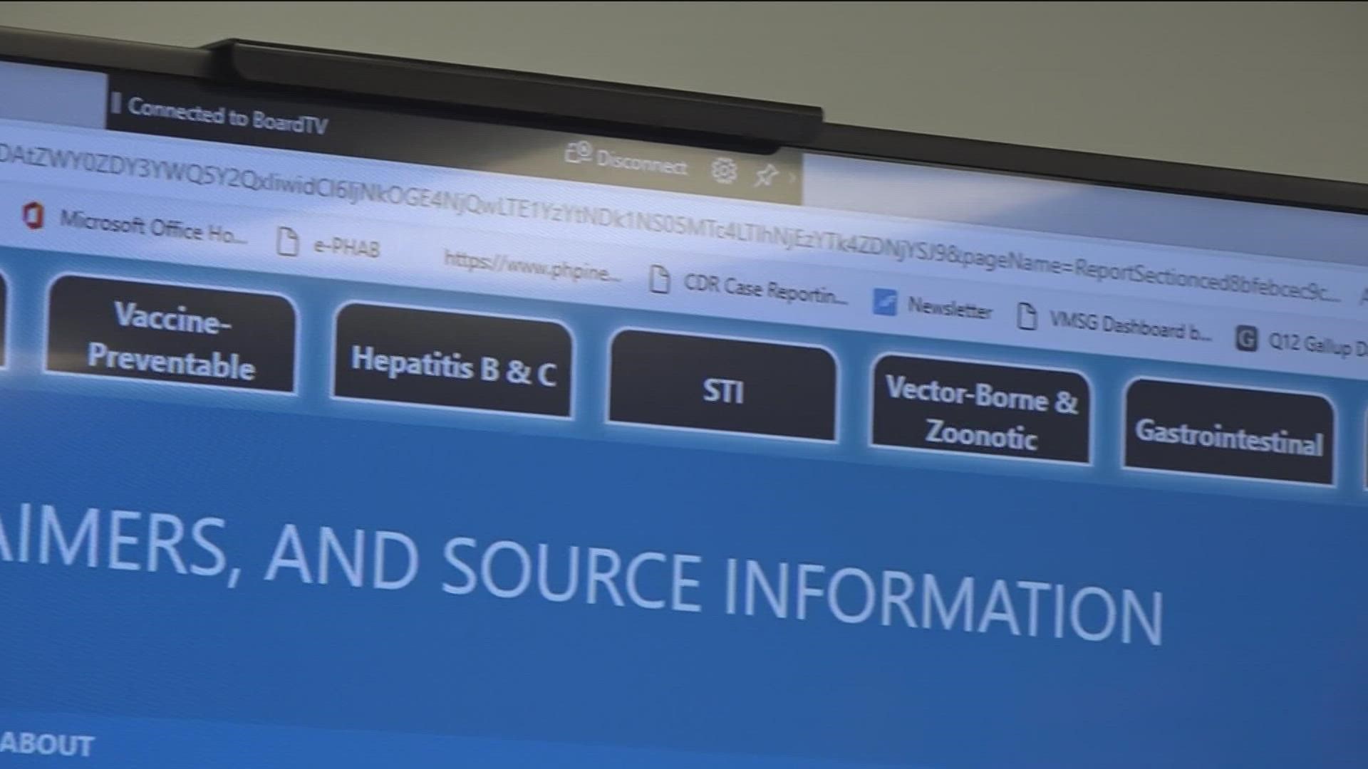The dashboard allows visitors to track multiple diseases across the county, down to local zip codes.