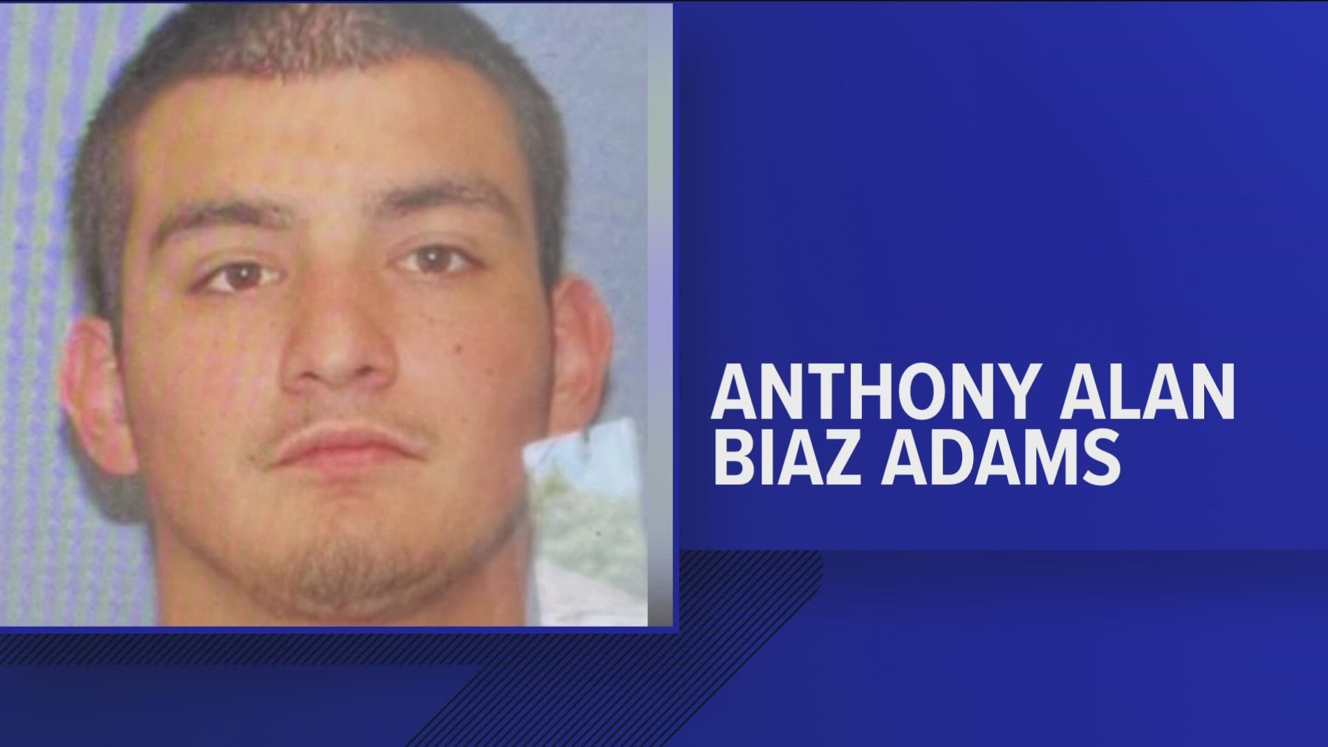 Police say Anthony Alan Biaz Adams is a registered sex offender and may be in the area of Garden, Crissey, Airport, and Albon Roads in Springfield Twp.