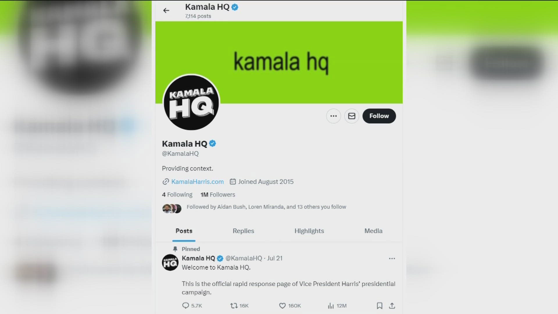 After President Joe Biden gave Kamala Harris his endorsement after dropping out of the 2024 election, major changes came to her social media pages.