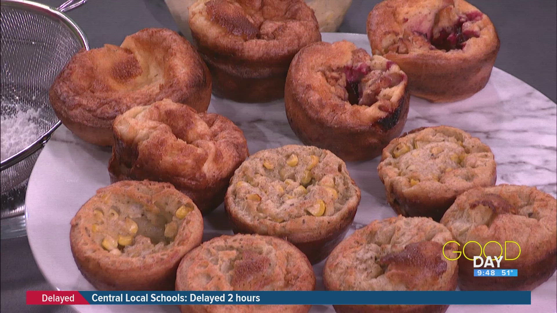 Brianna Stewart of 'Jera's Heavenly Sweet' demonstrates a recipe for Thanksgiving 'Popovers', a treat made with leftovers. 