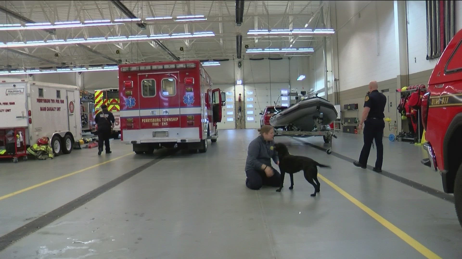 Dora may be one of the most important tools at Fire Station 74. She's a black lab who joined the crew about four years ago and plays a huge role every single day.