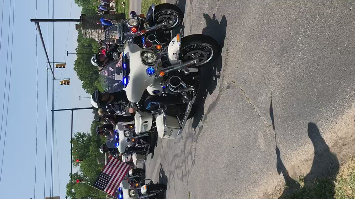 Officer Anthony Dia’s Funeral procession at Toledo Memorial Park