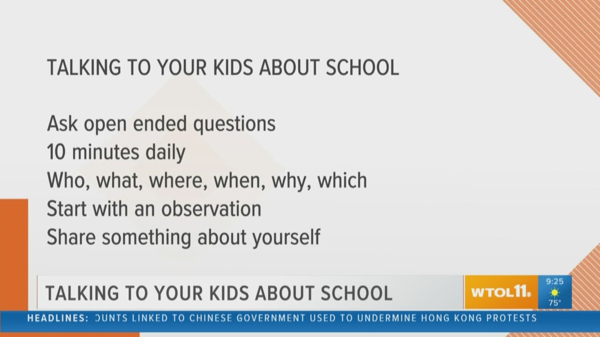 Dr. Victoria Kelly offers some tips on how to talk to your kids about school.