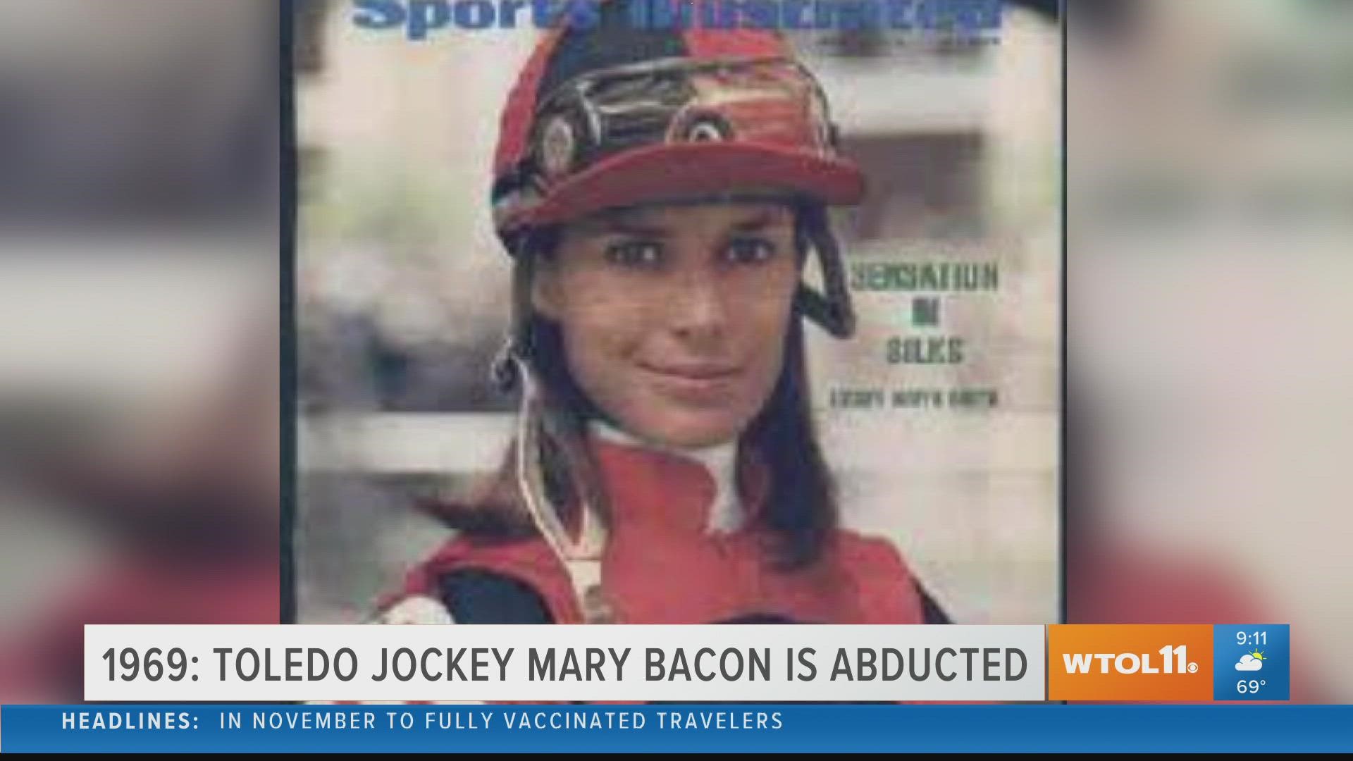 In 1969, one of first female jockeys in the nation, Toledo's Mary Bacon, was abducted after dawn at Pocono Downs racetrack in New York. She was released unharmed.