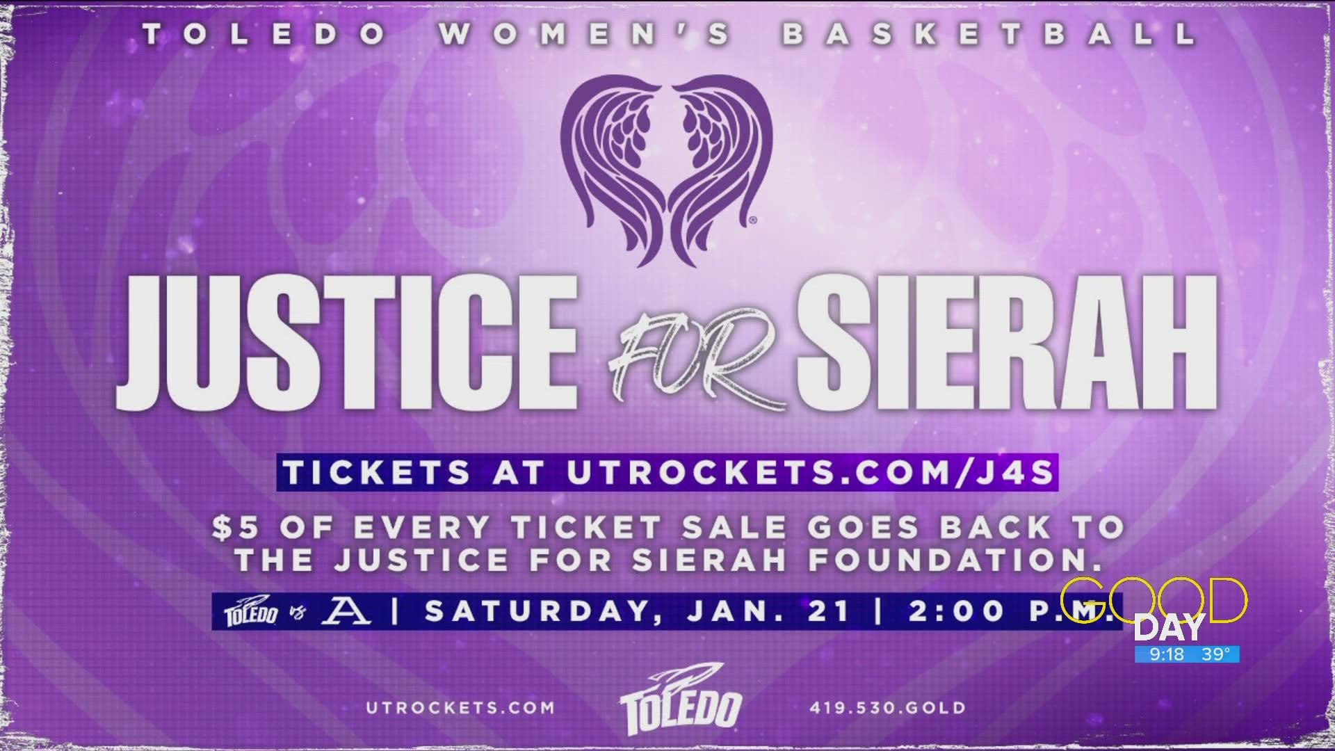 Toledo Women's Basketball is dedicating their upcoming Saturday game to The Justice for Sierah Foundation.
