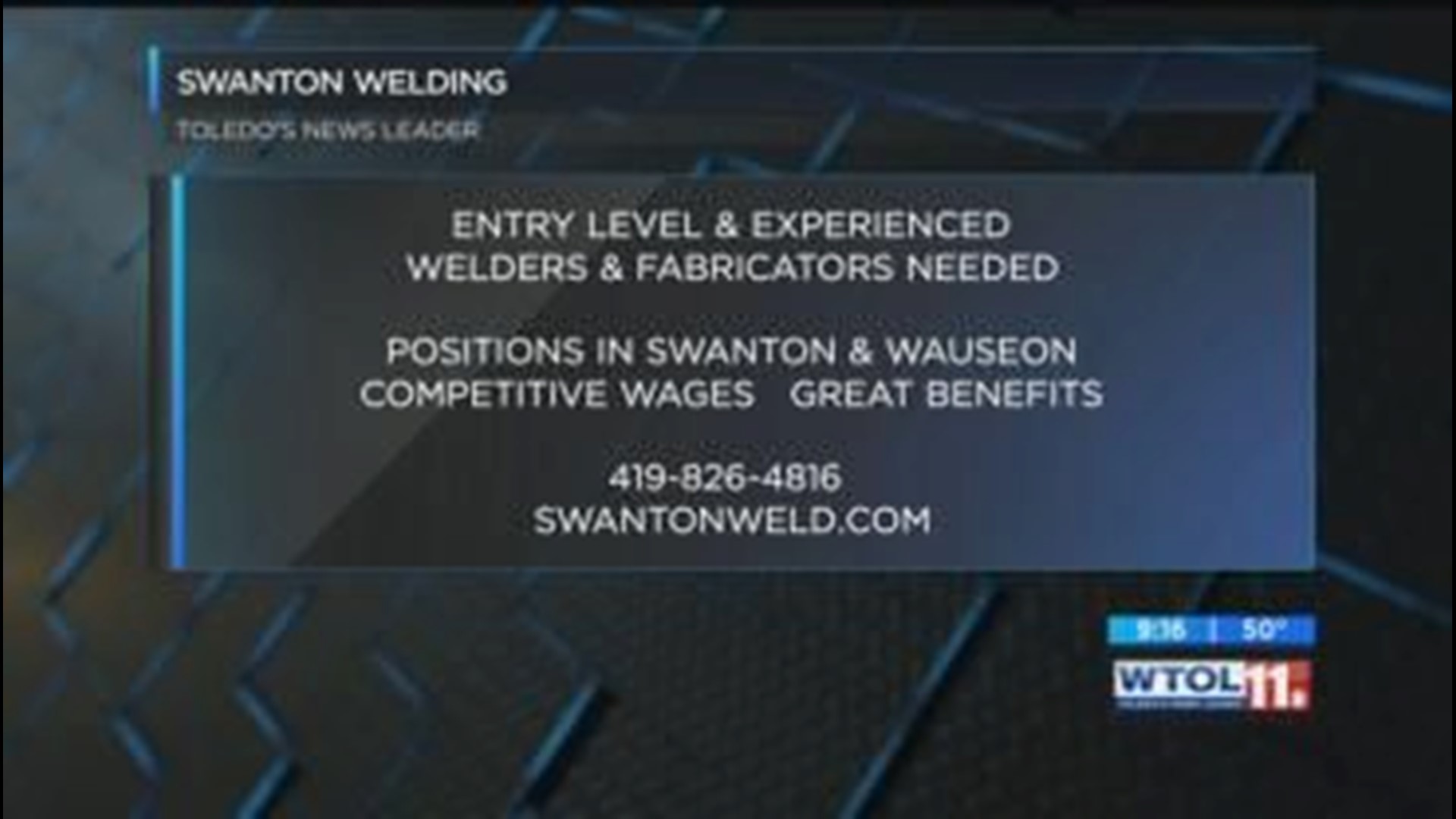 Swanton Welding looking for those with welding, fabrication background