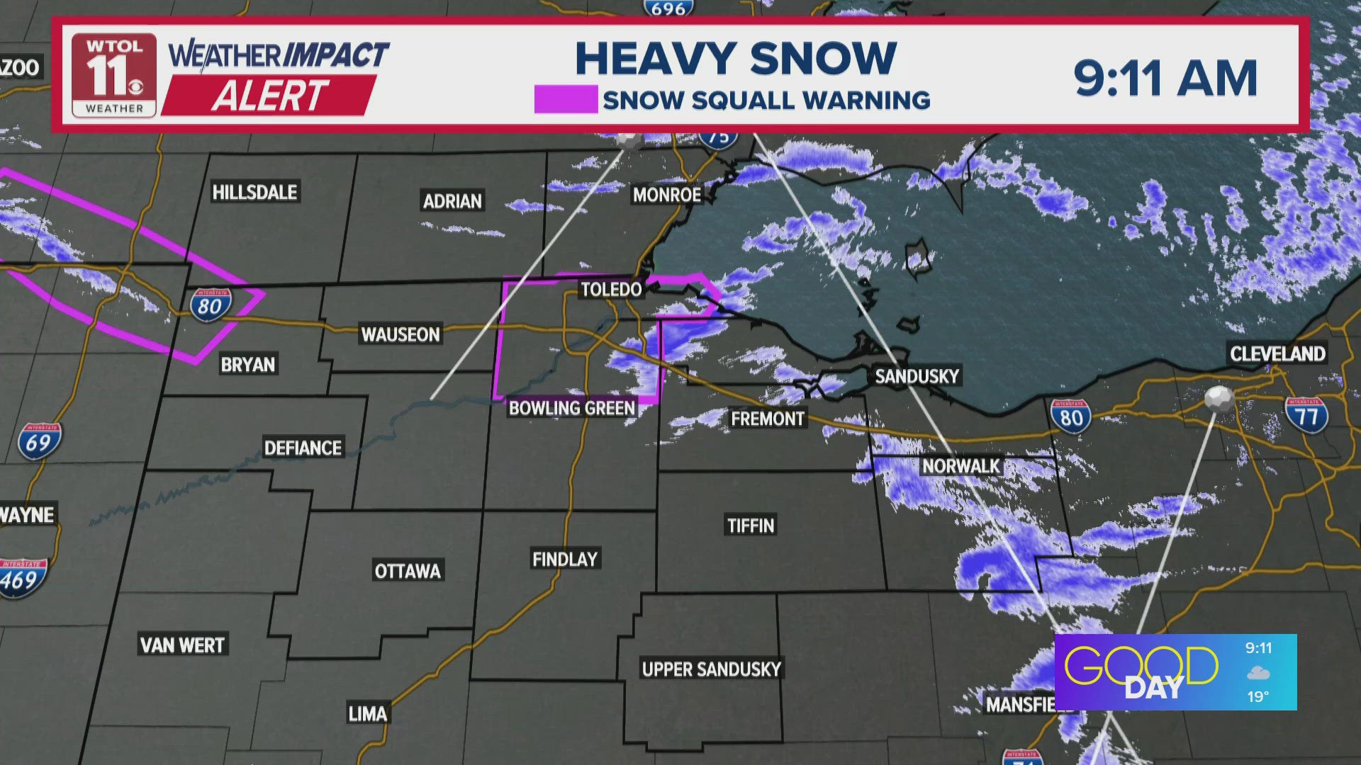 Morning snow squall reduces visibility, bitterly cold temperatures ...