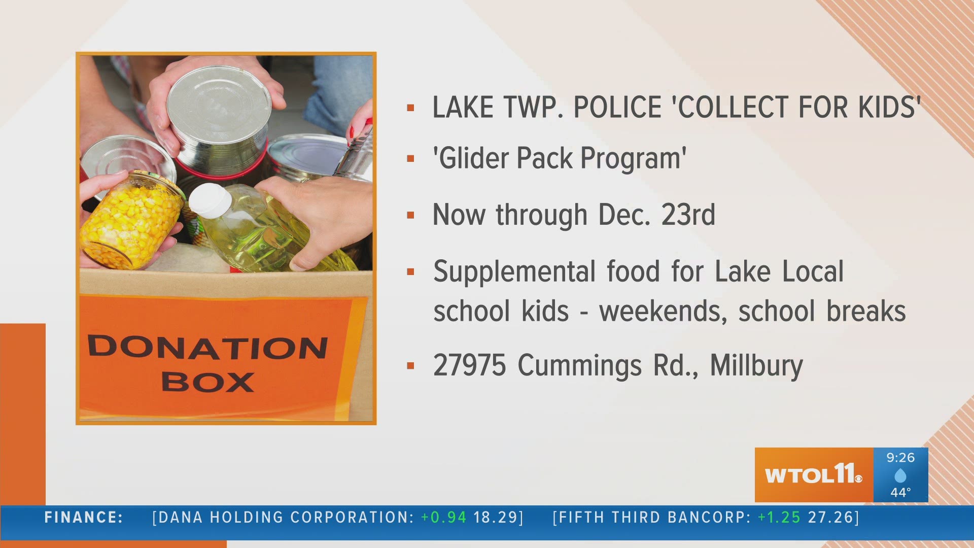 Through the Glider Pack Program, Lake Township police are making sure kids have access to meals, even if they're not in school!