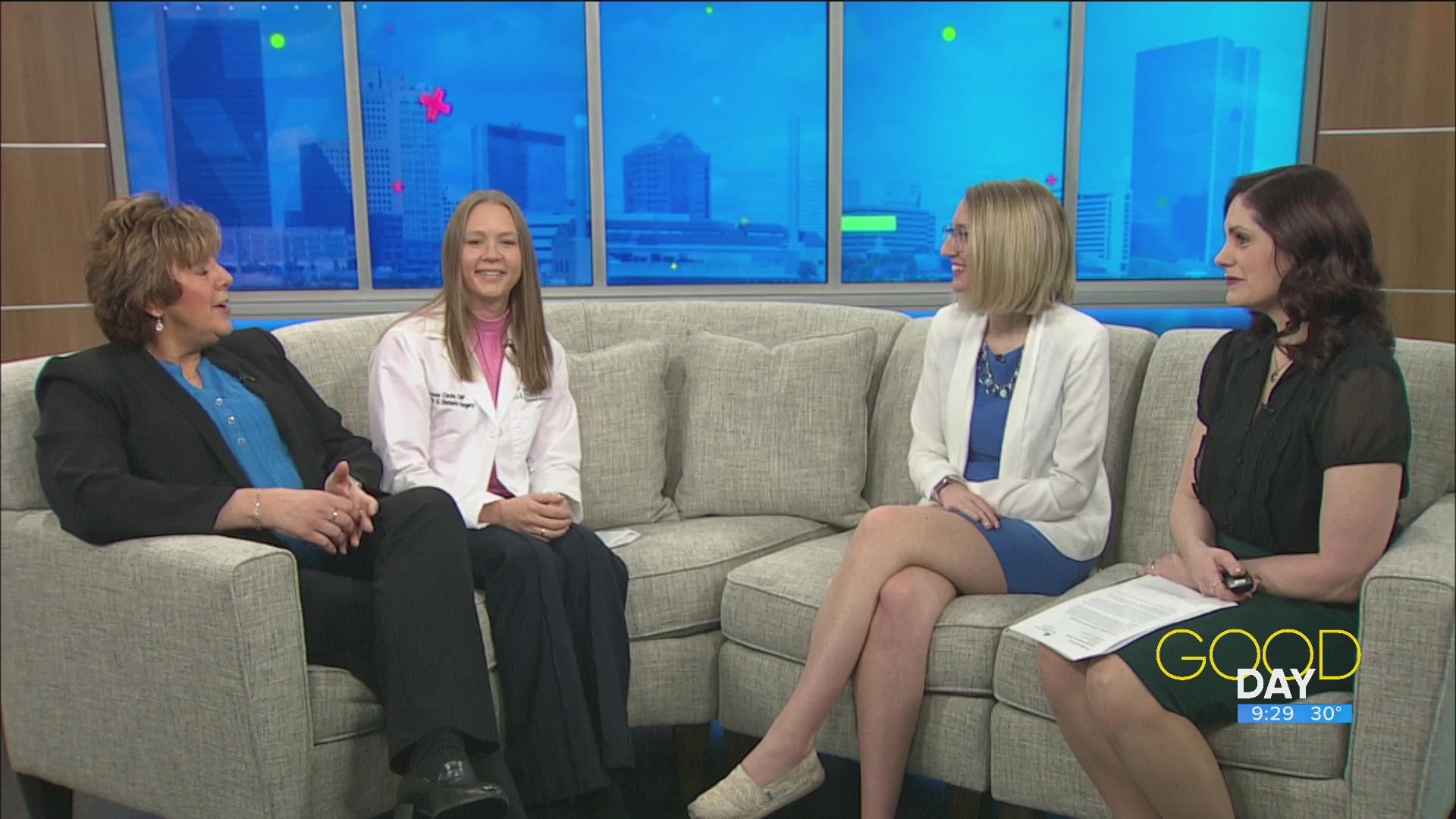 Terri Lauer and Laura Carder of the Wood County Hospital talk 'Positively Pink,' a women's health series that promotes weight loss support and well-being.