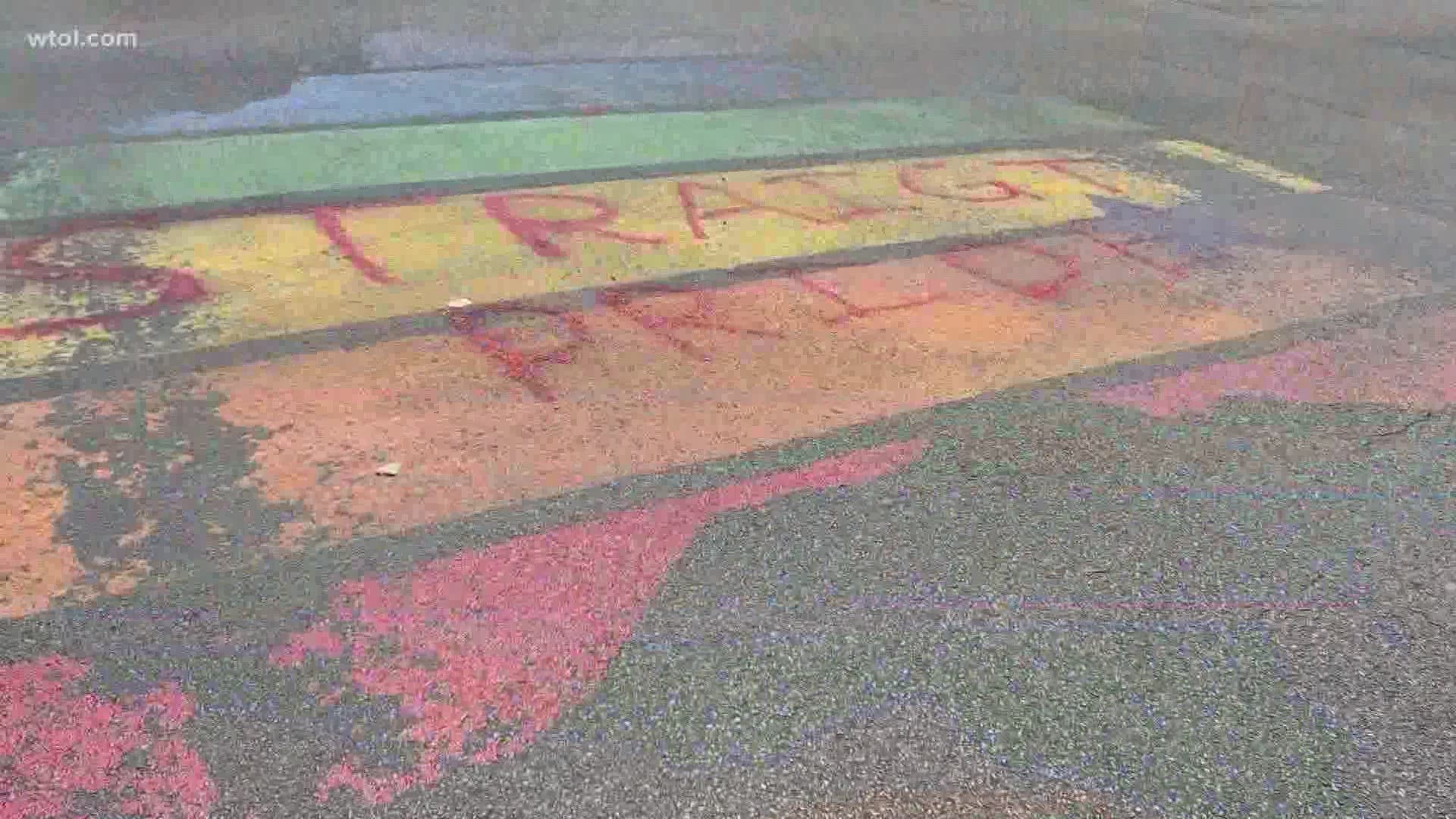 A LGBTQ street mural was vandalized in downtown Findlay Saturday morning.