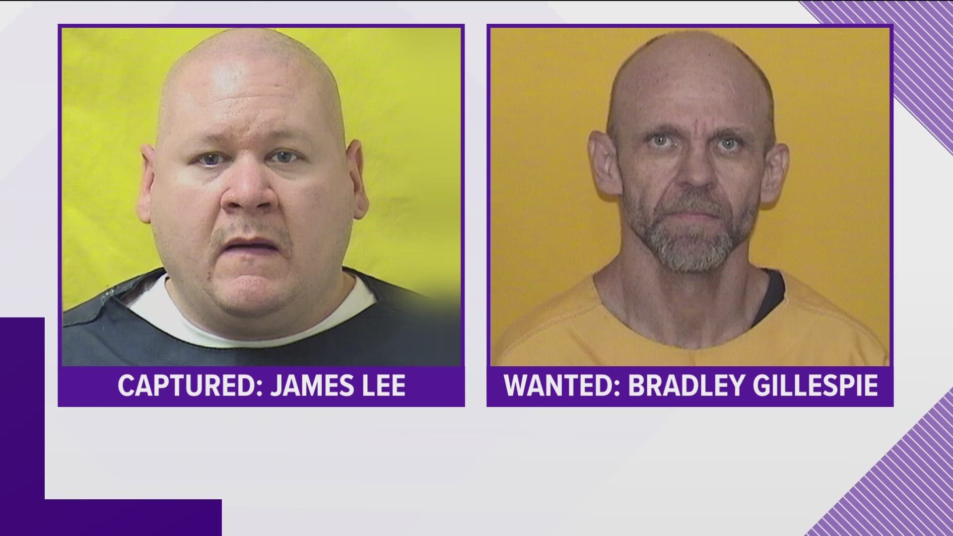 Bradley Gillespie, convicted of murder, escaped from a correctional institution in Lima with another inmate who has since been found. Call 911 if you see him.