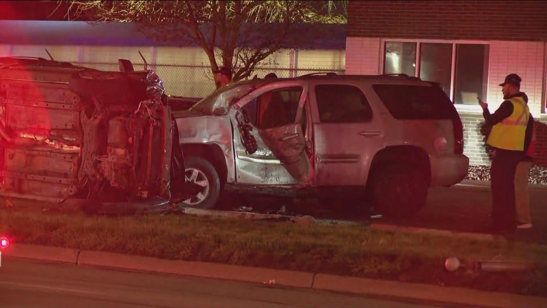 The crash happened around 5:15 a.m. near the corner of Hill Avenue and South Byrne Road.