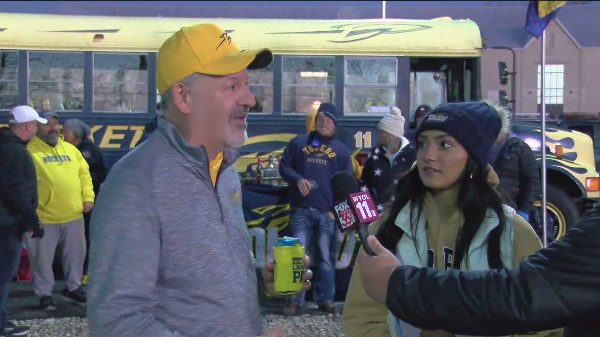 WTOL 11 Sports' Tyler Seggerman checks in with some Rockets fans tailgating before Toledo's midweek MAC game against Central Michigan.