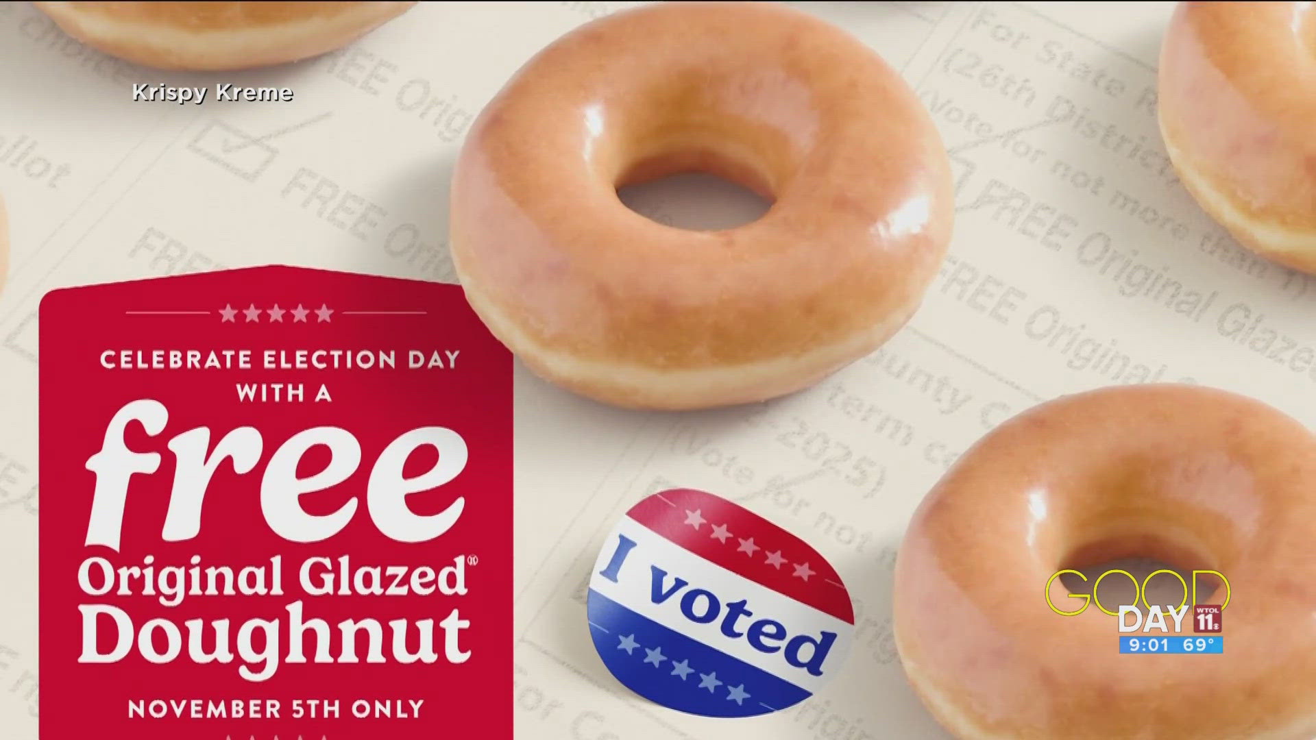 WTOL 11 shares what you can get for free on Election Day with your "I Voted" sticker.