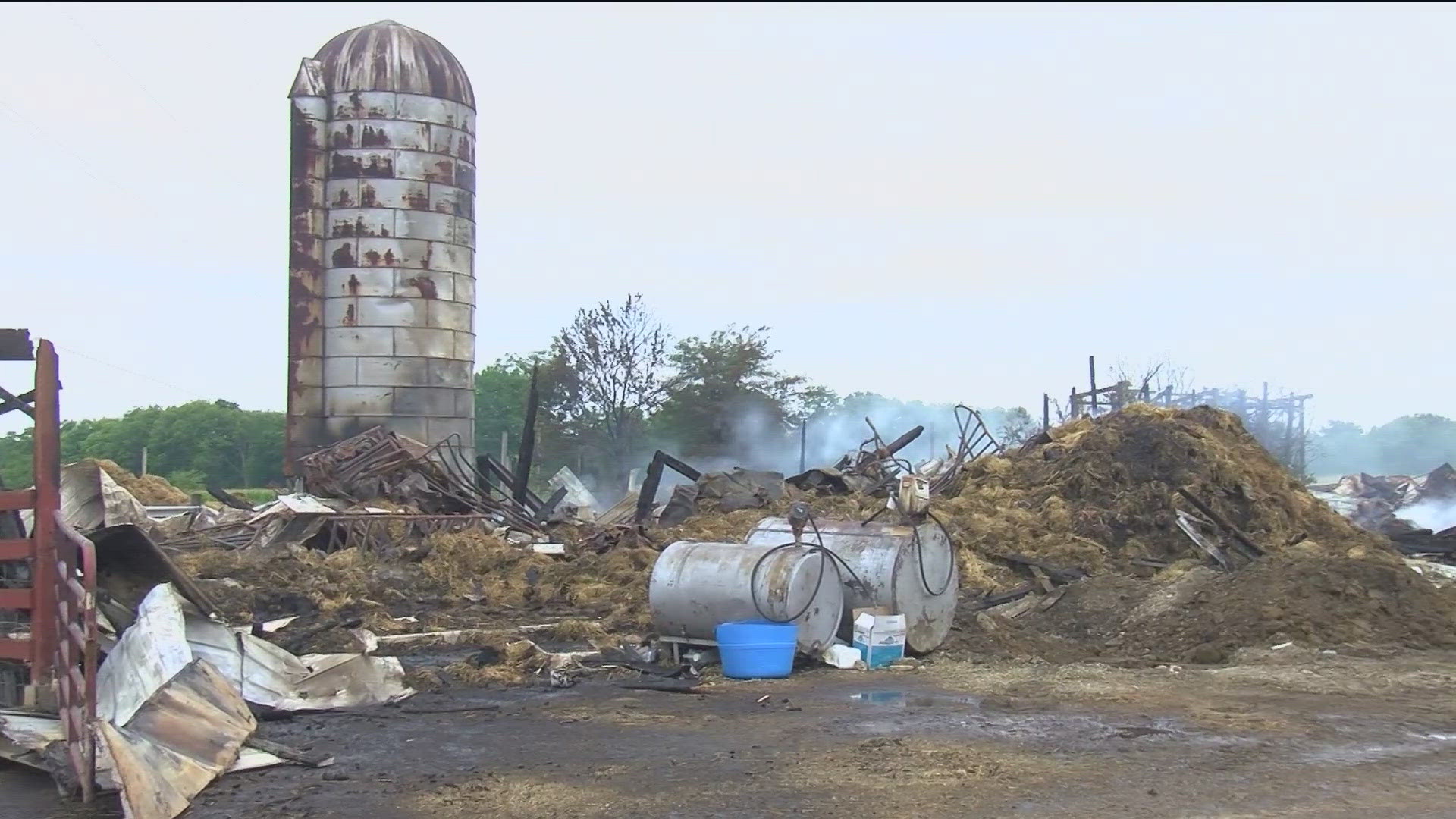 The Riehm's lost their cattle barn and a handful of cows in the fire. Despite the loss, they are continuing to remain optimistic.