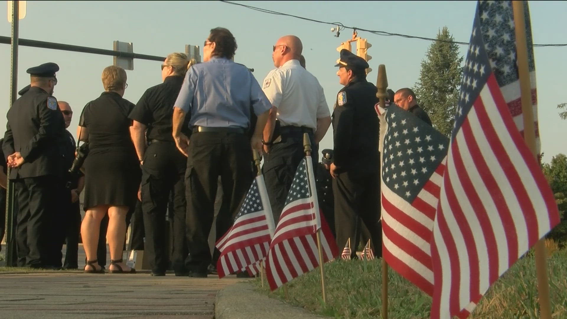 A 21-gun salute, the playing of Taps, a wreath-laying ceremony and a special flag raising reminded residents of how the world changed that day.