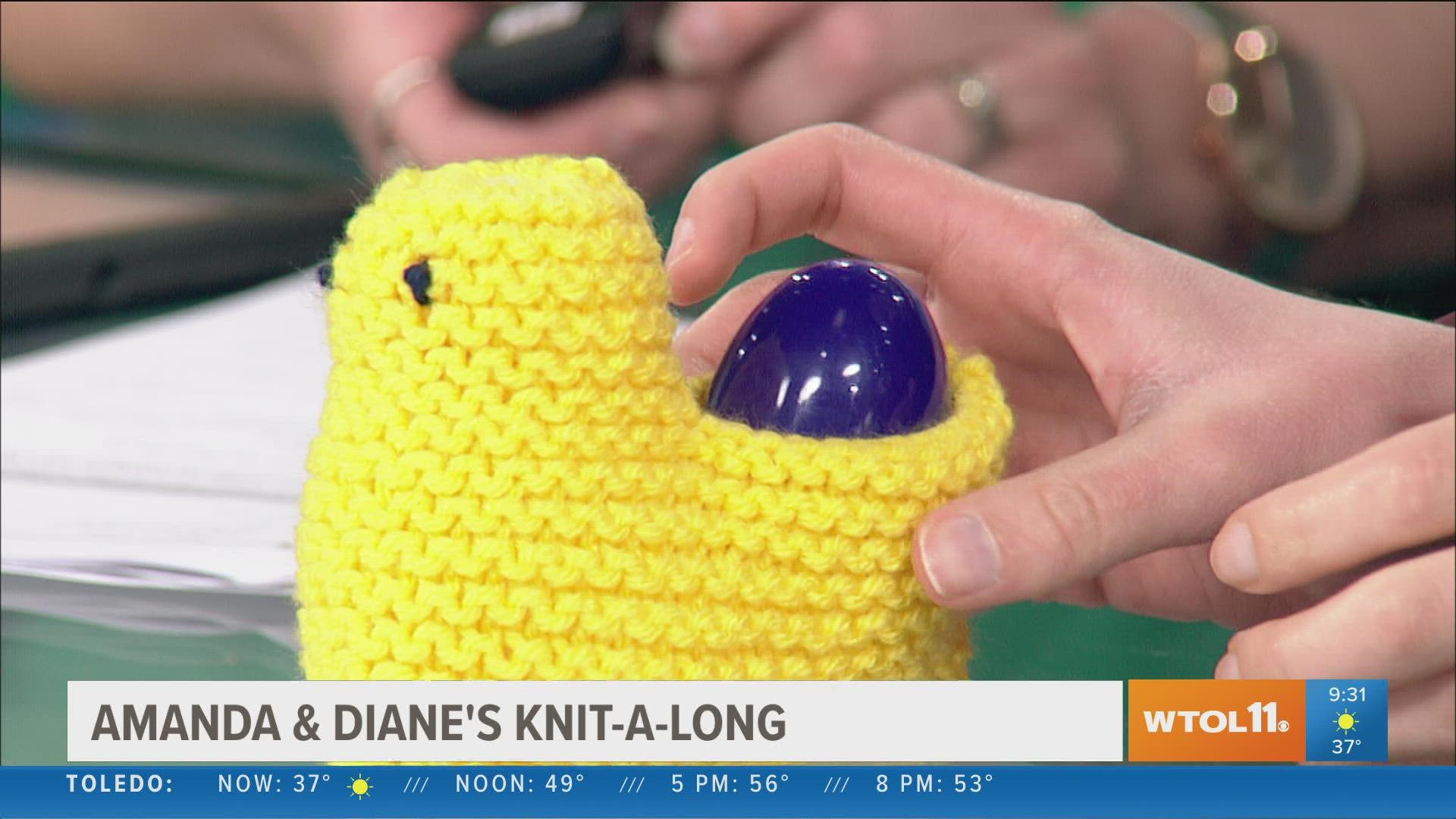 WTOL 11's Amanda Fay and Diane Phillips talk about progress on their knitting projects, including an Easter chick that Diane made.