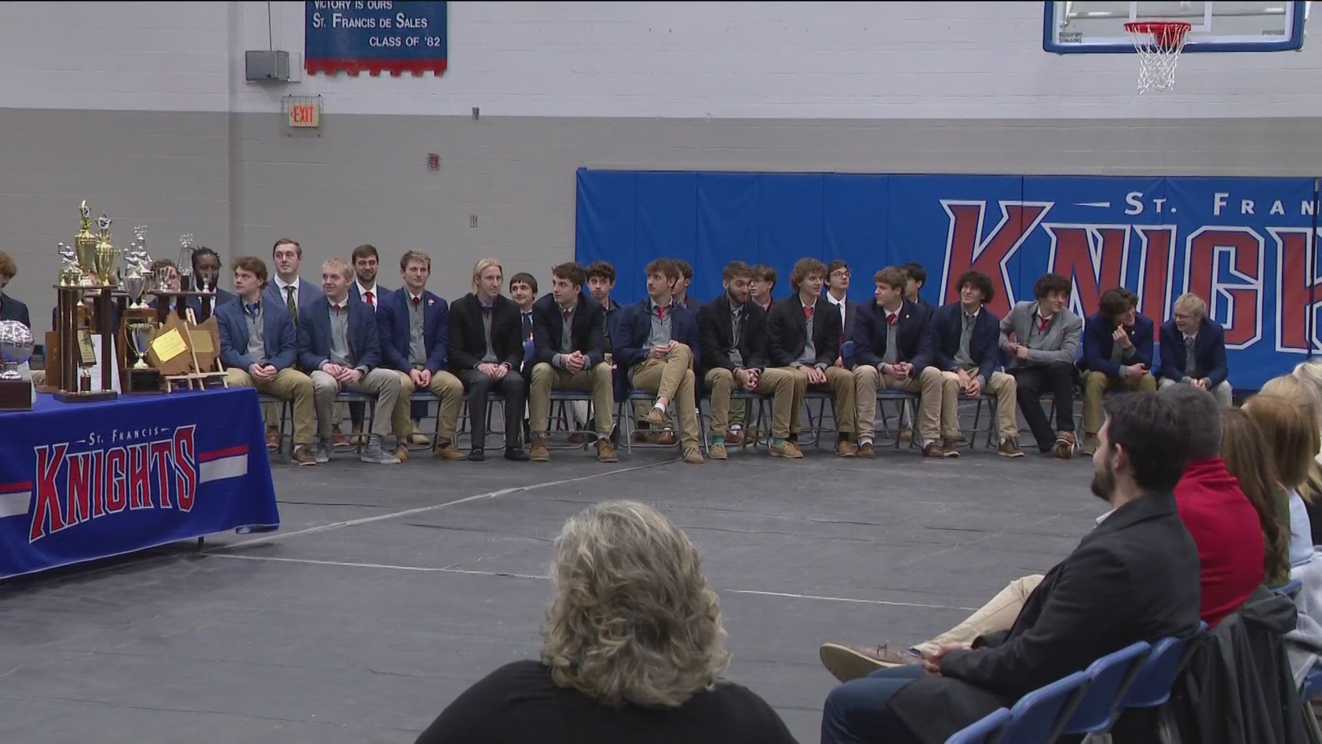 St. Francis celebrated its state-champion water polo team Monday.