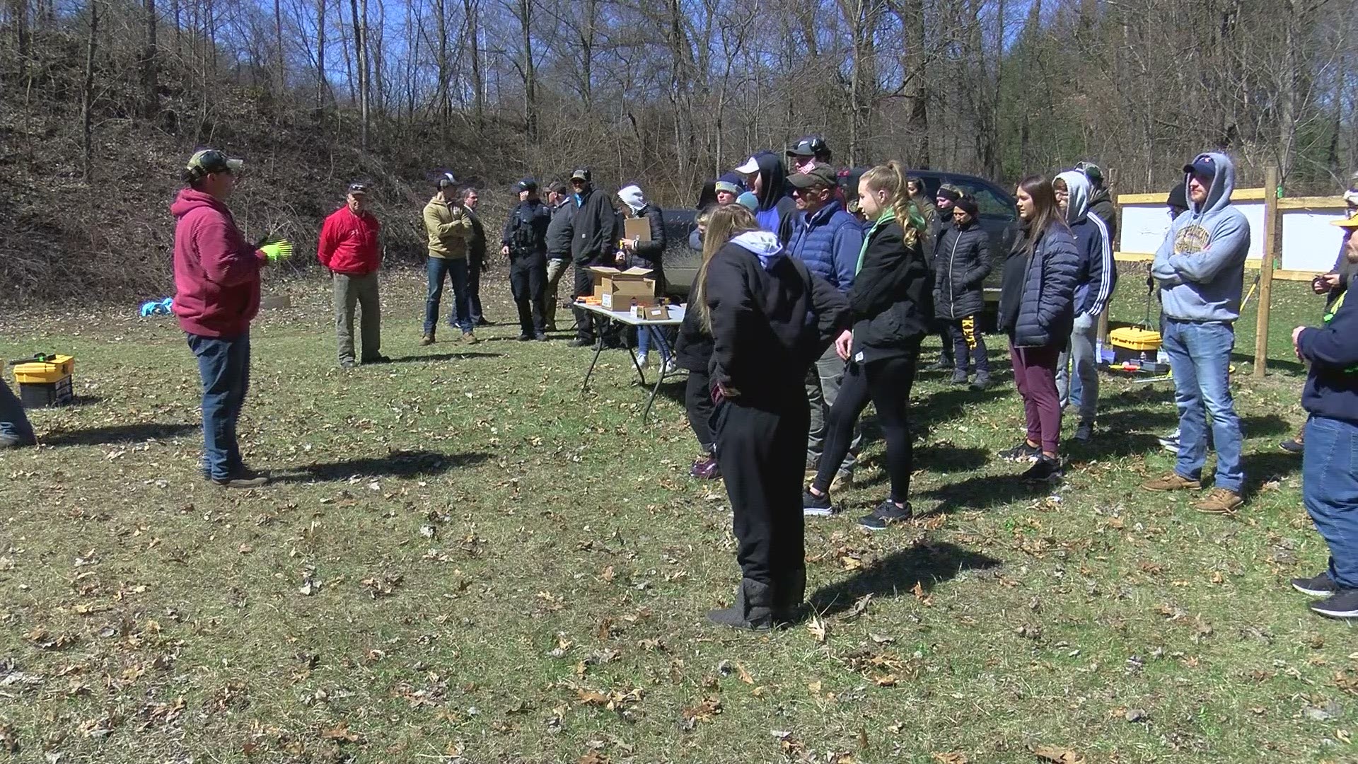 About two dozen students participated in the class where they learned about the different types of weapons and ammunition they might encounter in an investigation.